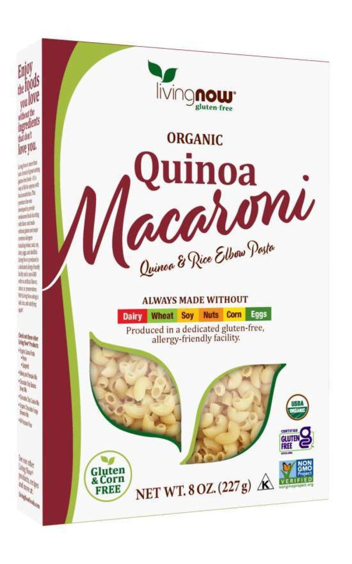 Now Foods Living Now Organic Quinoa Macaroni 8 oz Box