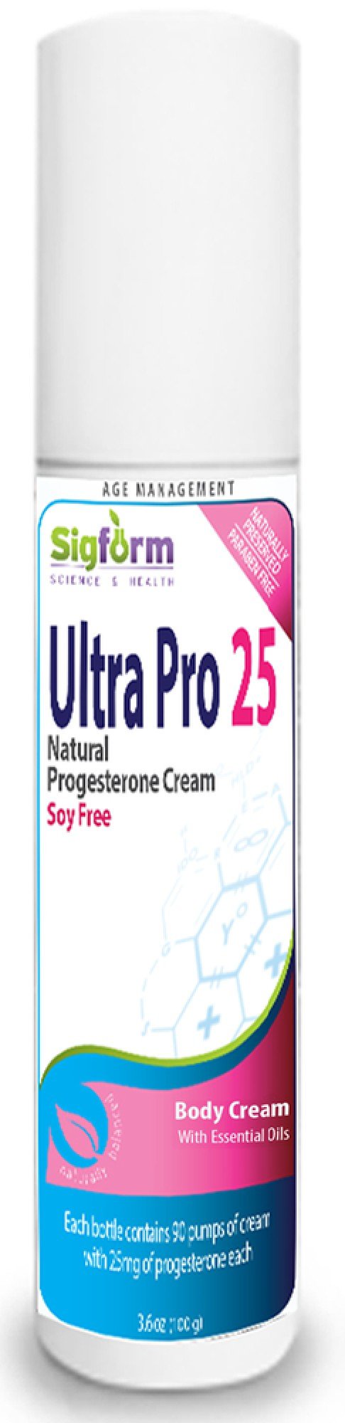 Sigform Ultra Pro 25 Progesterone Cream 3.6 oz Pump