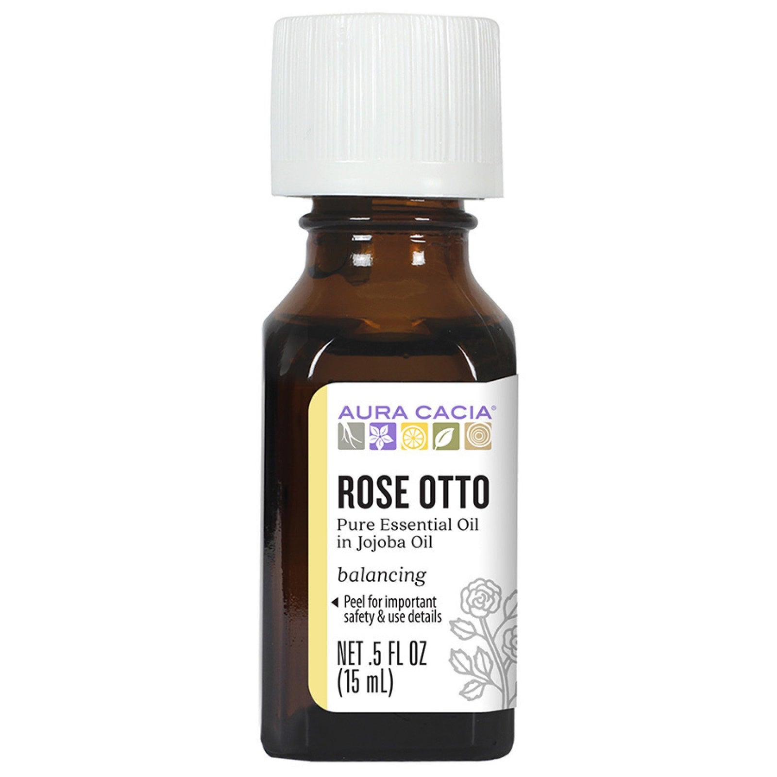 Aura Cacia Precious Essentials Oil Rose Otto w/Jojoba 0.5 oz Oil