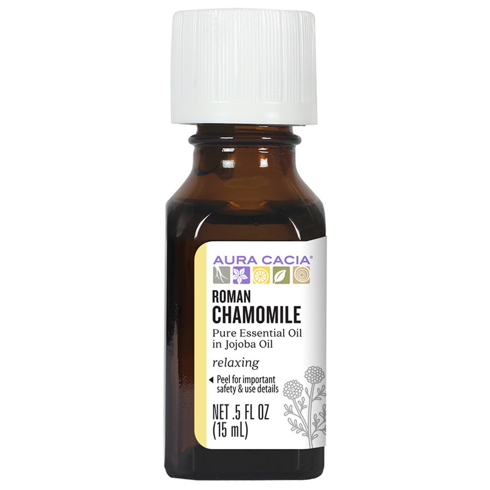 Aura Cacia Precious Essentials Oil Roman Chamomile w/Jojoba 0.5 oz Oil