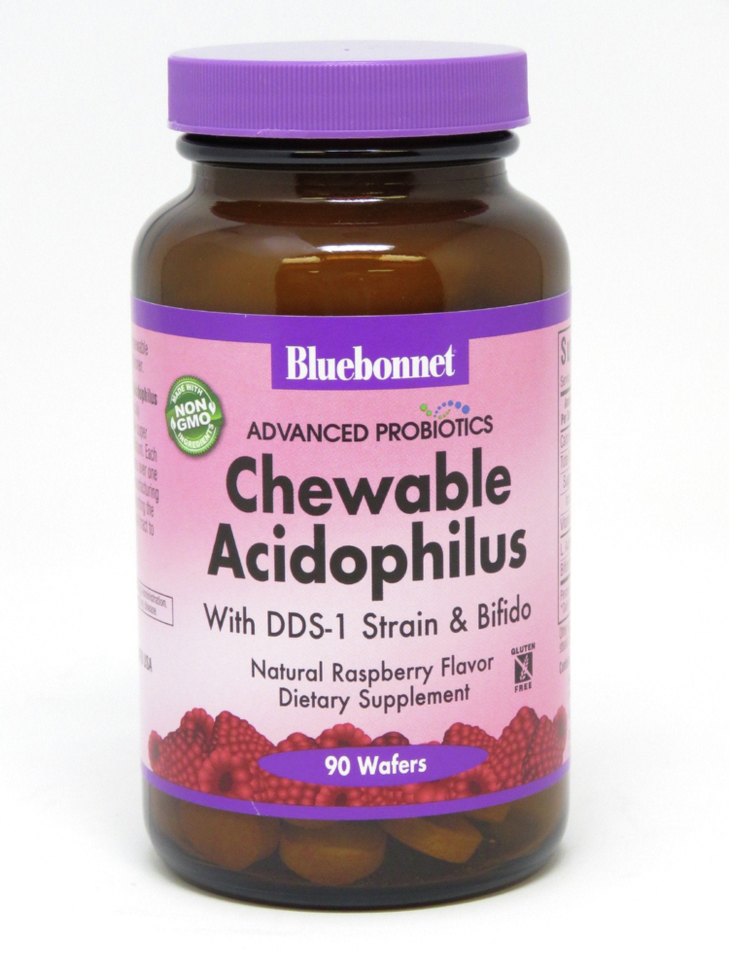 Bluebonnet Advanced Probiotics Chewable Acidophilus Raspberry 90 Chewable