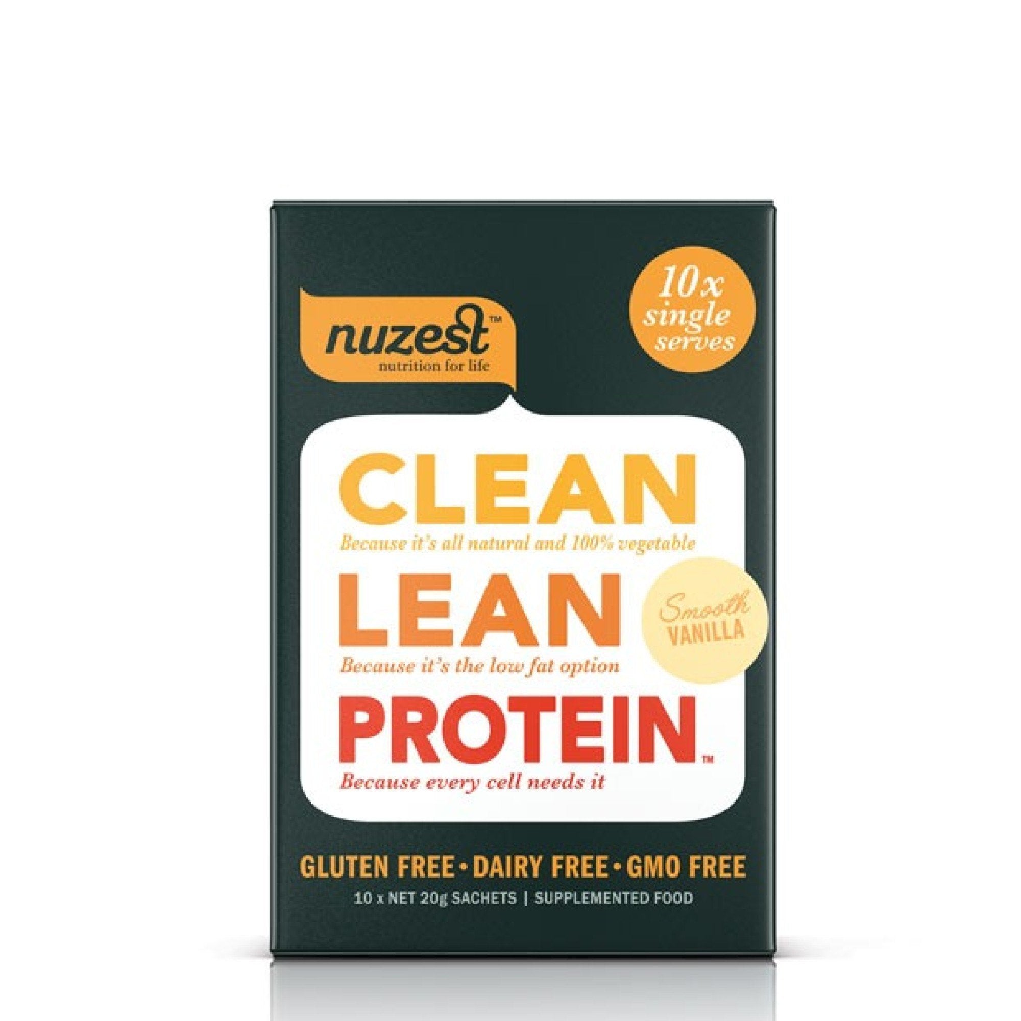 NuZest Clean Lean Protein Vanilla 10 (20g) packets Box