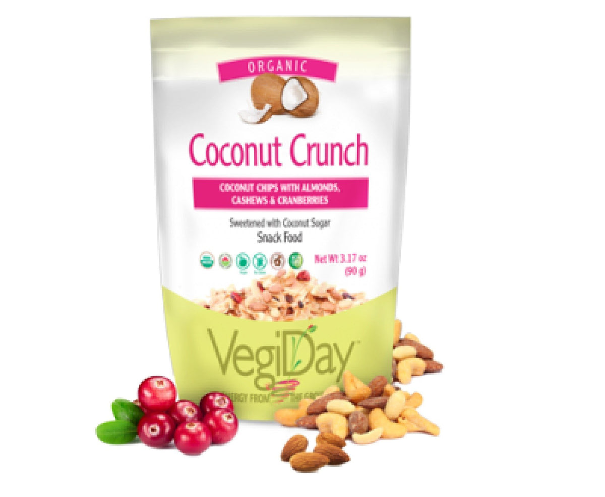 Natural Factors VegiDay Organic Coconut Crunch - w/Almonds/Cashews/Cranberries 1 (3.17oz) Pouch
