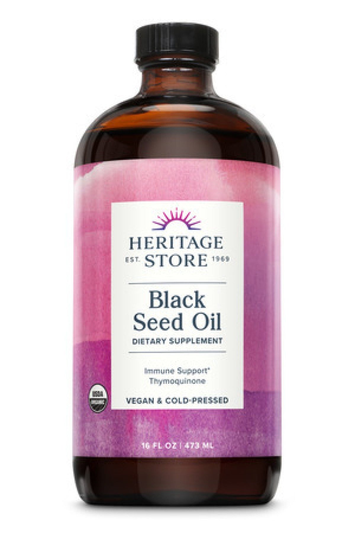 Heritage Store Black Seed Oil, Organic Natural 16 oz Liquid