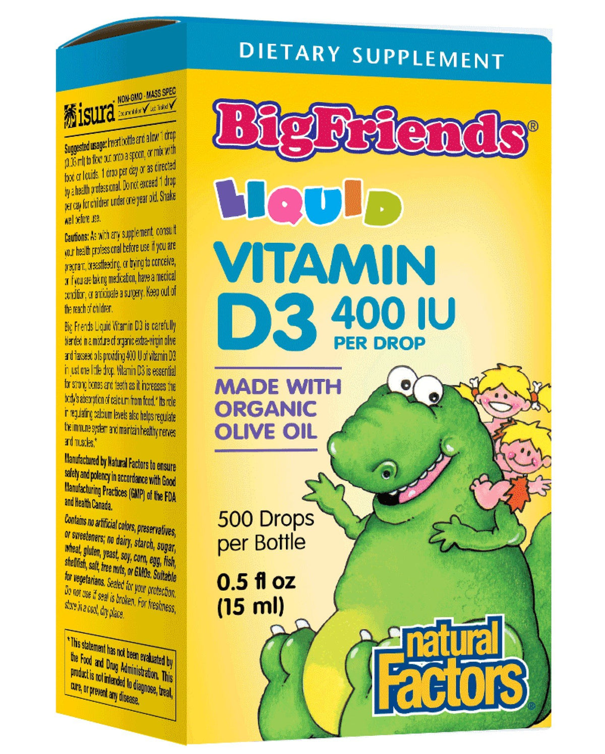 Natural Factors Big Friends Vitamin D3 400 IU Liquid .5 FL OZ Liquid