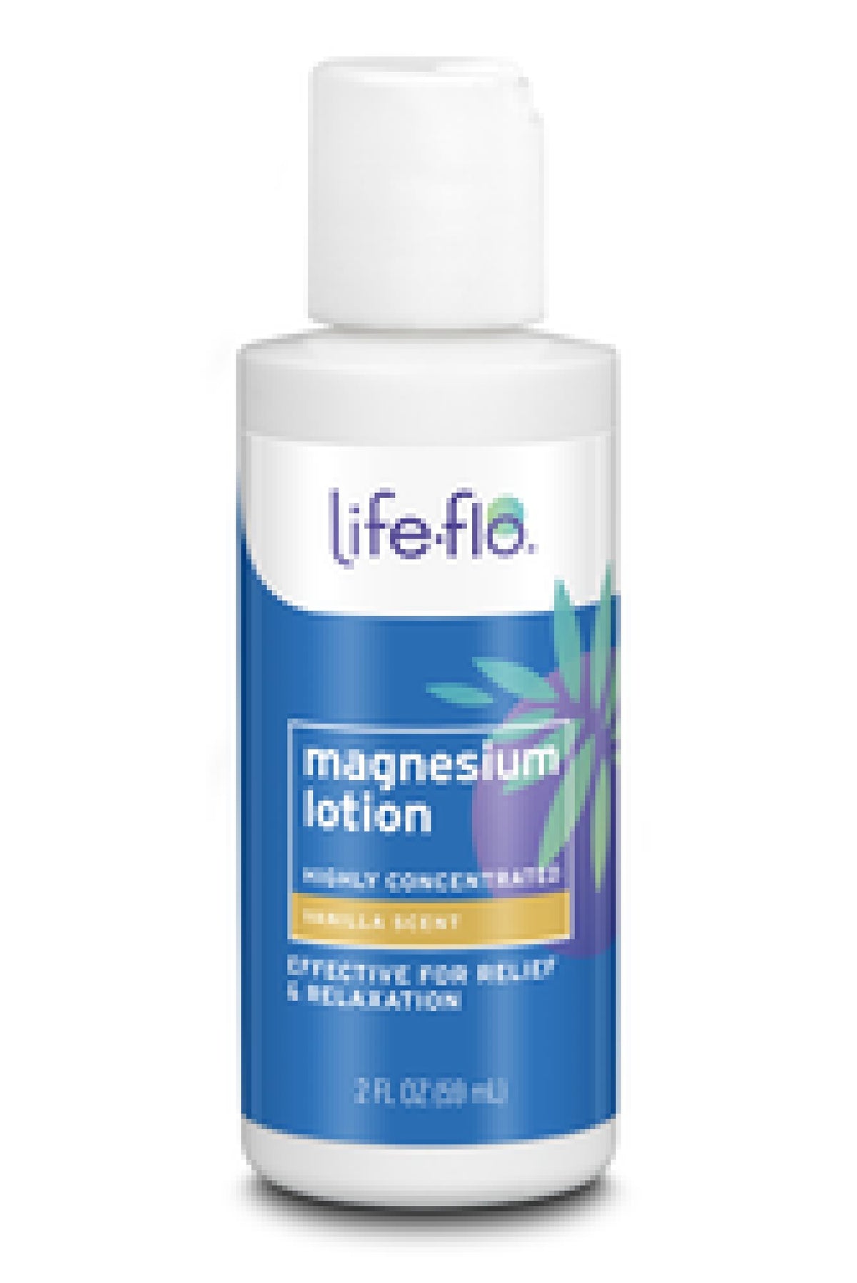 LifeFlo Magnesium Lotion Travel Size Vanilla 2 oz Liquid