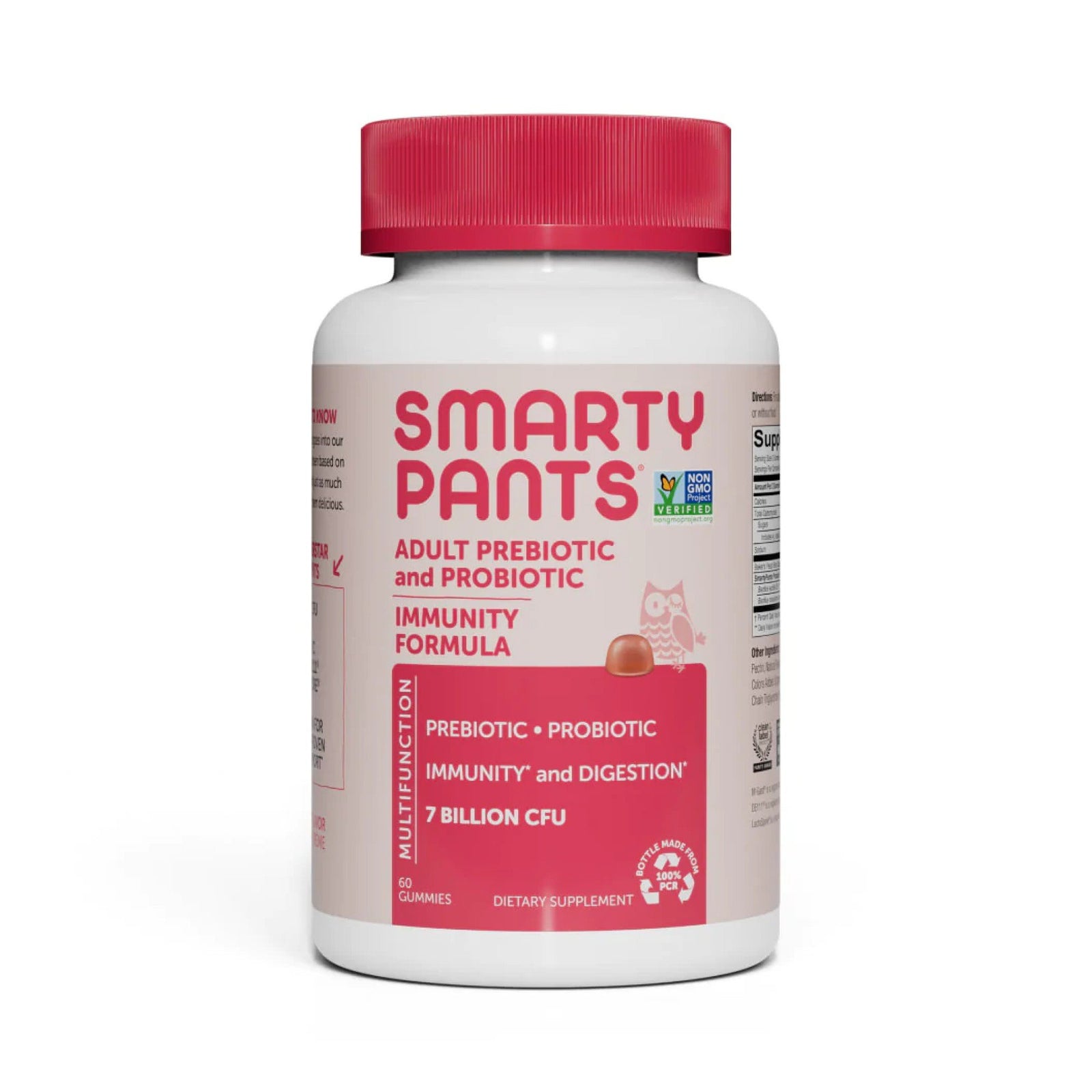 SmartyPants Adult Prebiotic and Probiotic Immunity Formula Strawberry Creme 60 Gummy