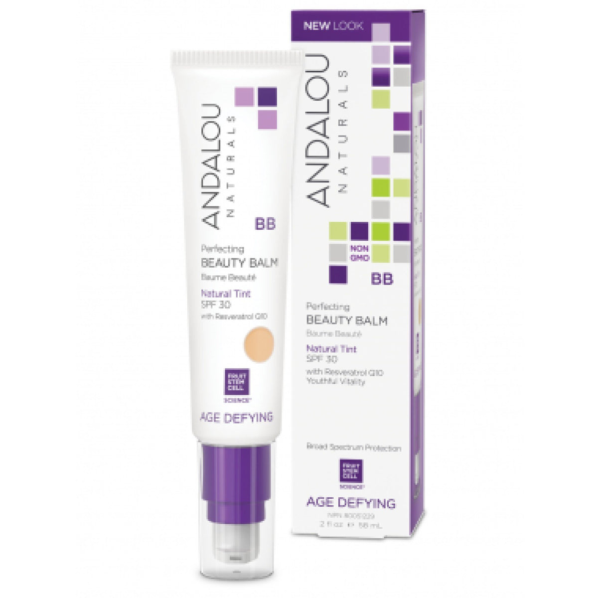 Andalou Naturals Perfecting BB Beauty Balm Natural Tint SPF 30 2.0 oz Cream