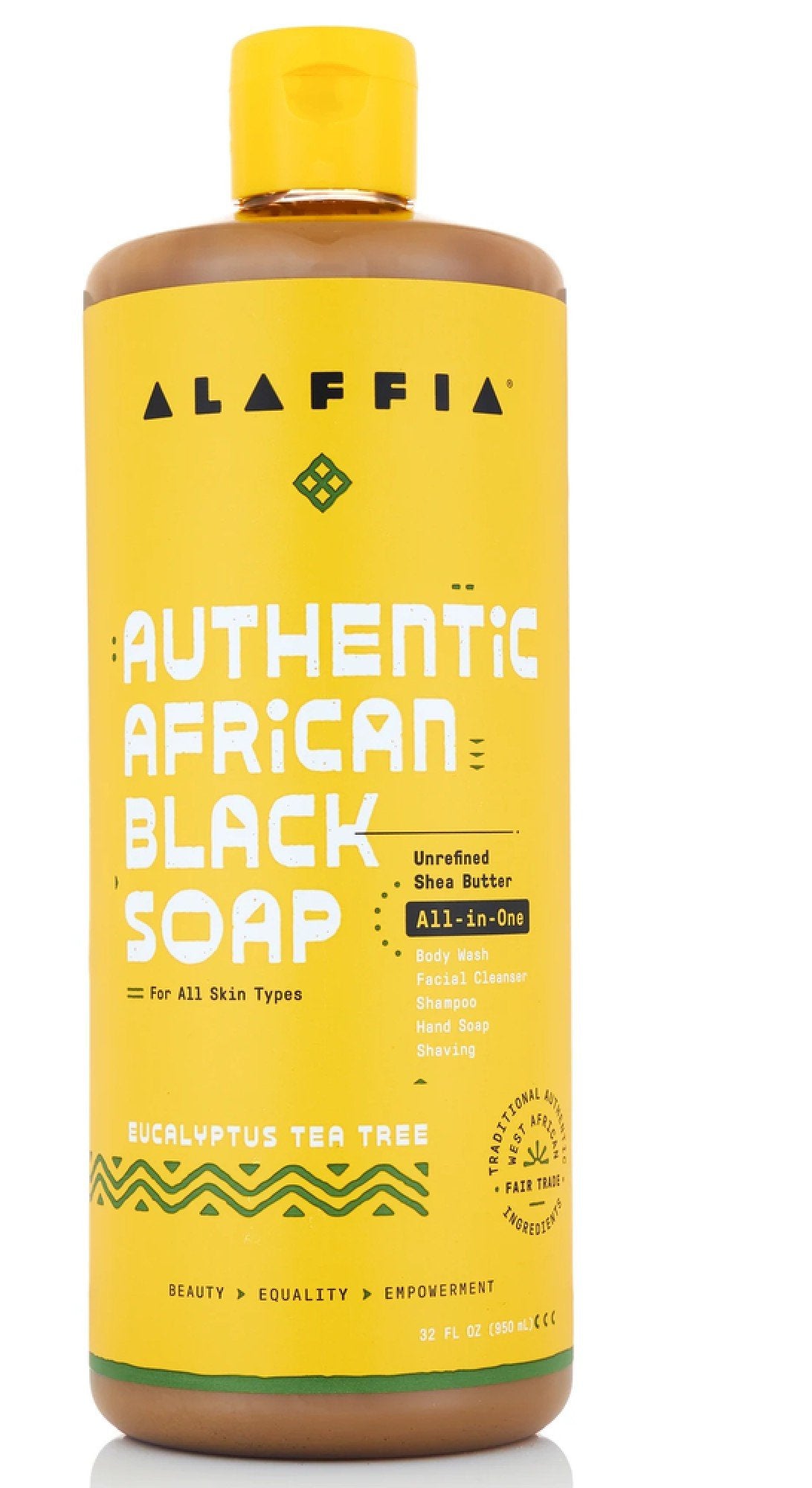 Alaffia Authentic Black Soap Eucalyptus Tea Tree 32 oz Liquid