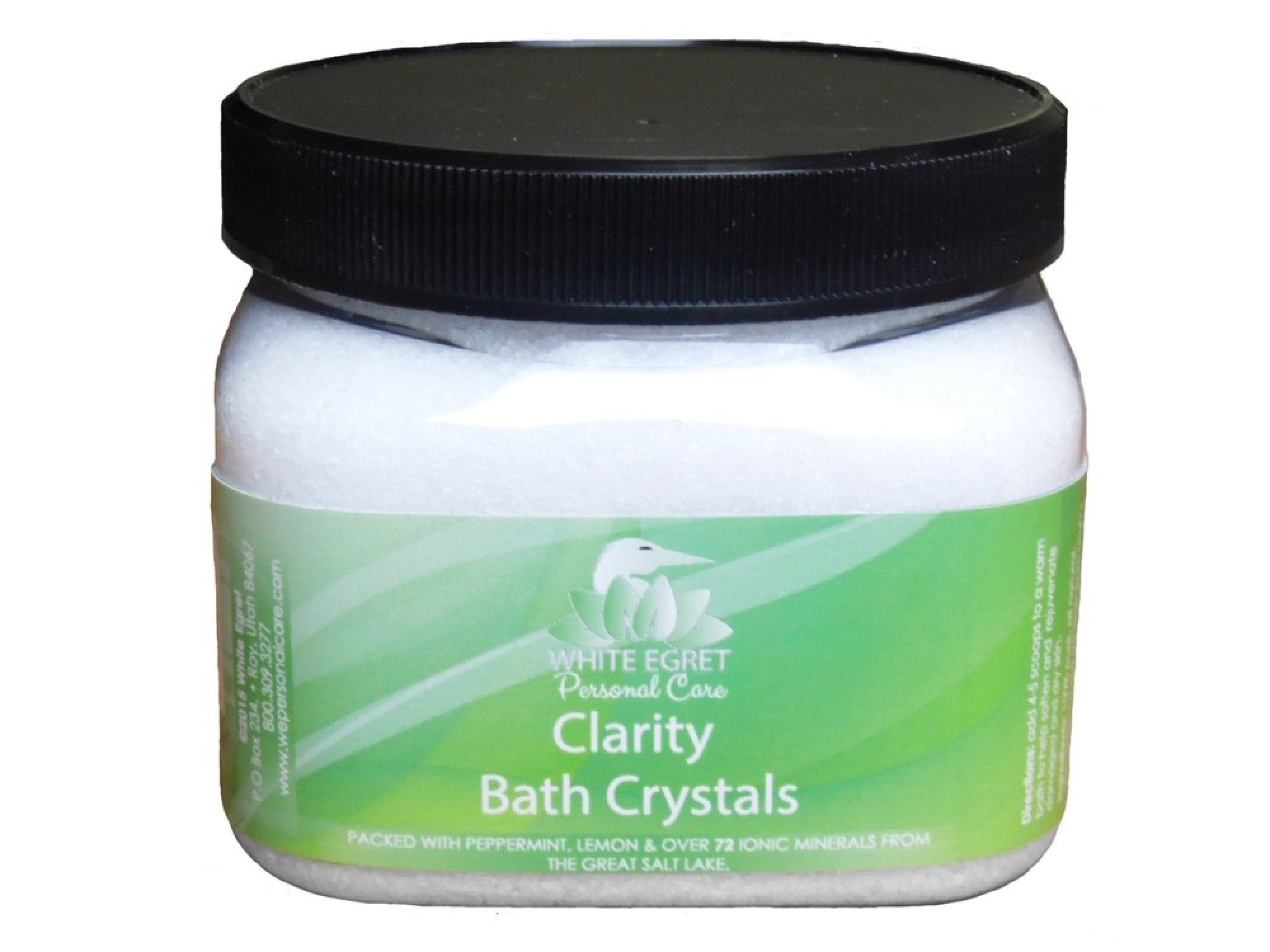 White Egret INC Clarity Bath Crystals 16 oz Salt