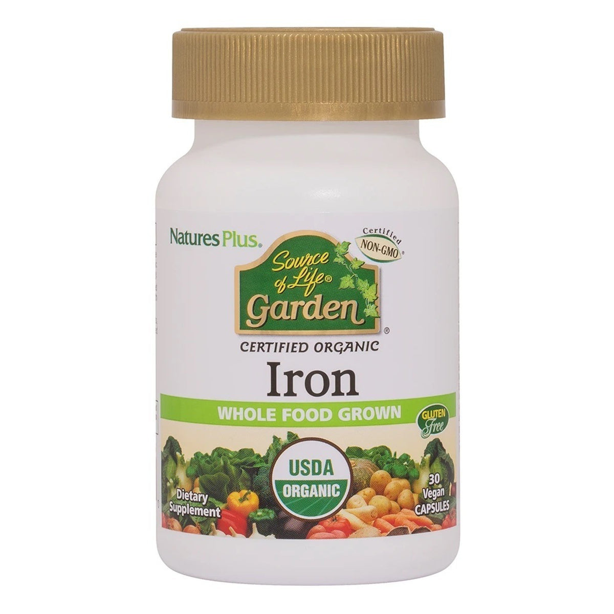 Nature&#39;s Plus Source Of Life Garden Iron 18 mg 30 Capsule