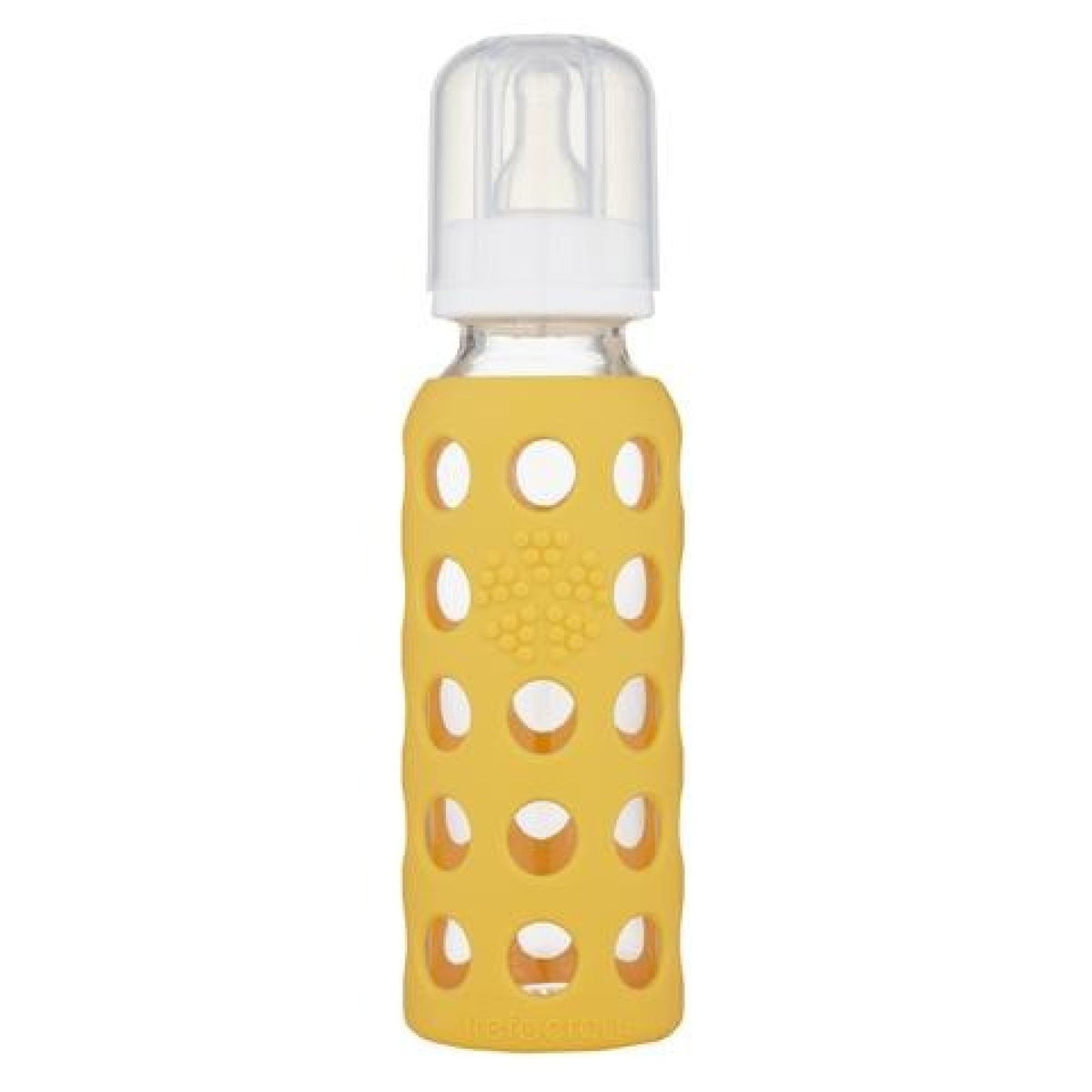 Lifefactory Glass Baby Bottle with Silicone Sleeve Mango 9 oz Bottle