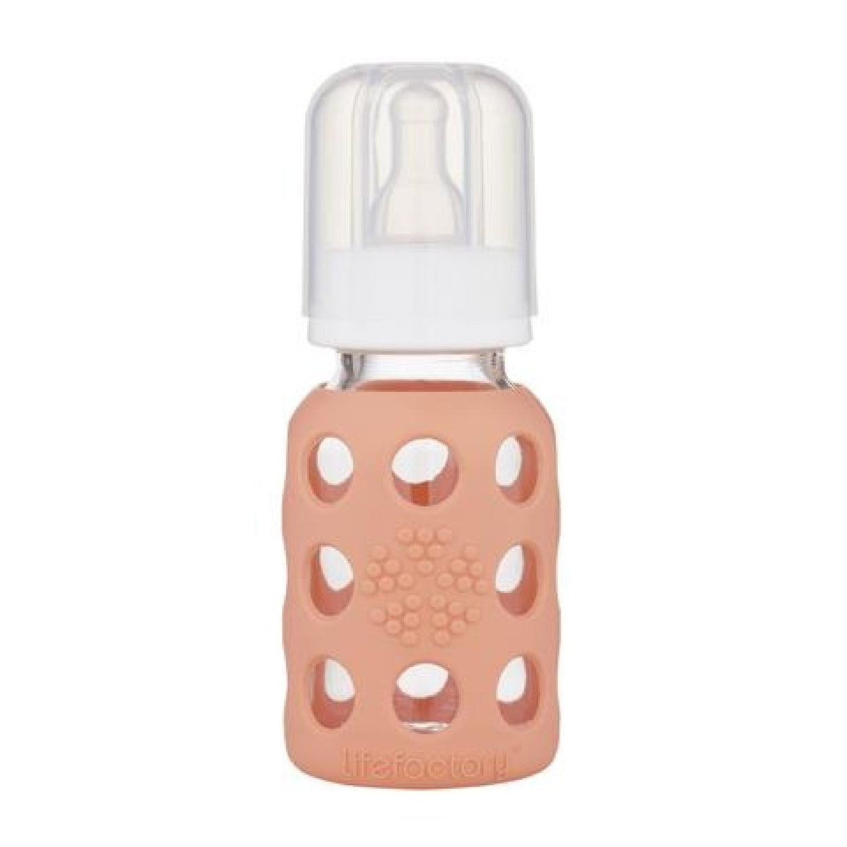 Lifefactory Glass Baby Bottle with Silicone Sleeve Cantaloupe 4 oz Bottle