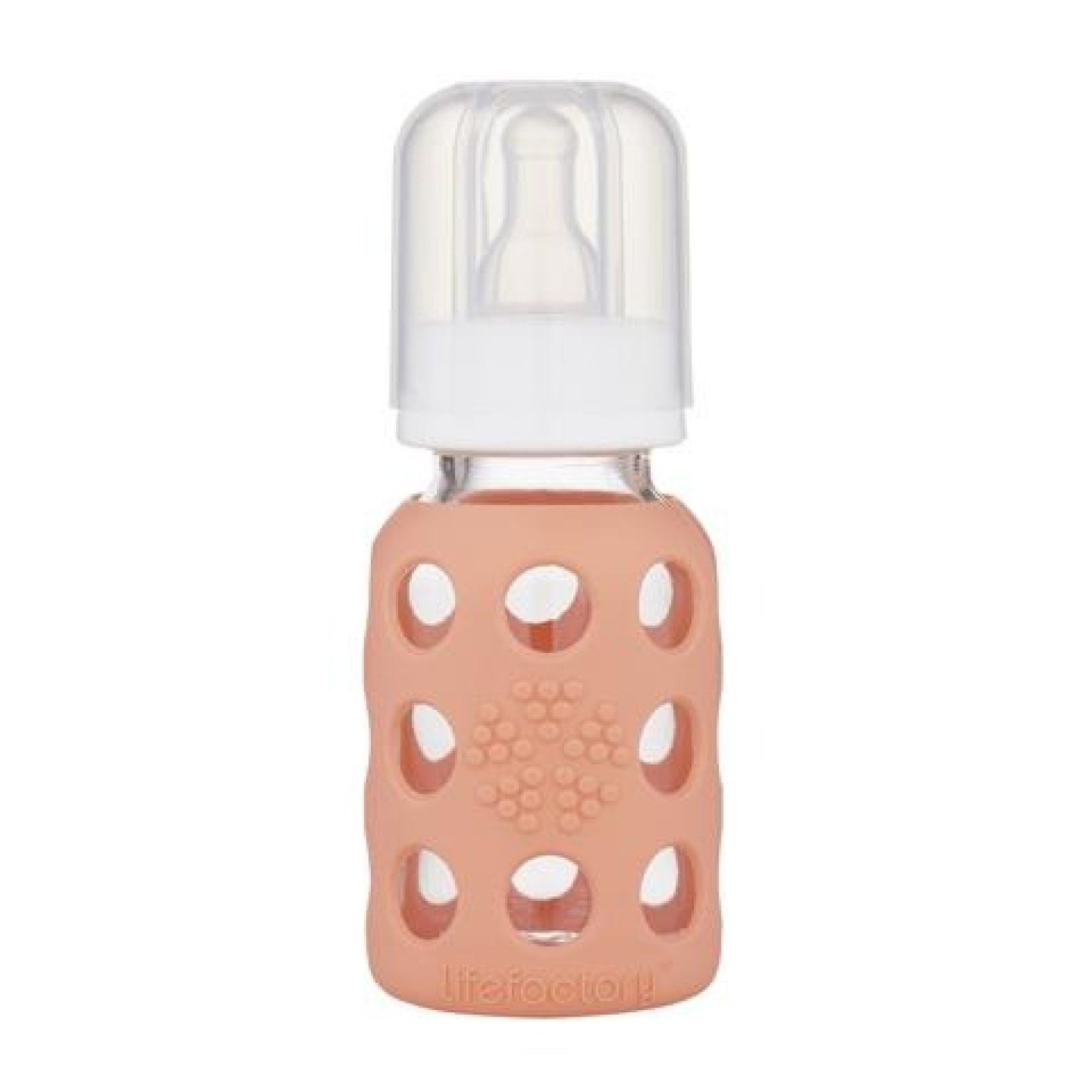 Lifefactory Glass Baby Bottle with Silicone Sleeve Cantaloupe 4 oz Bottle