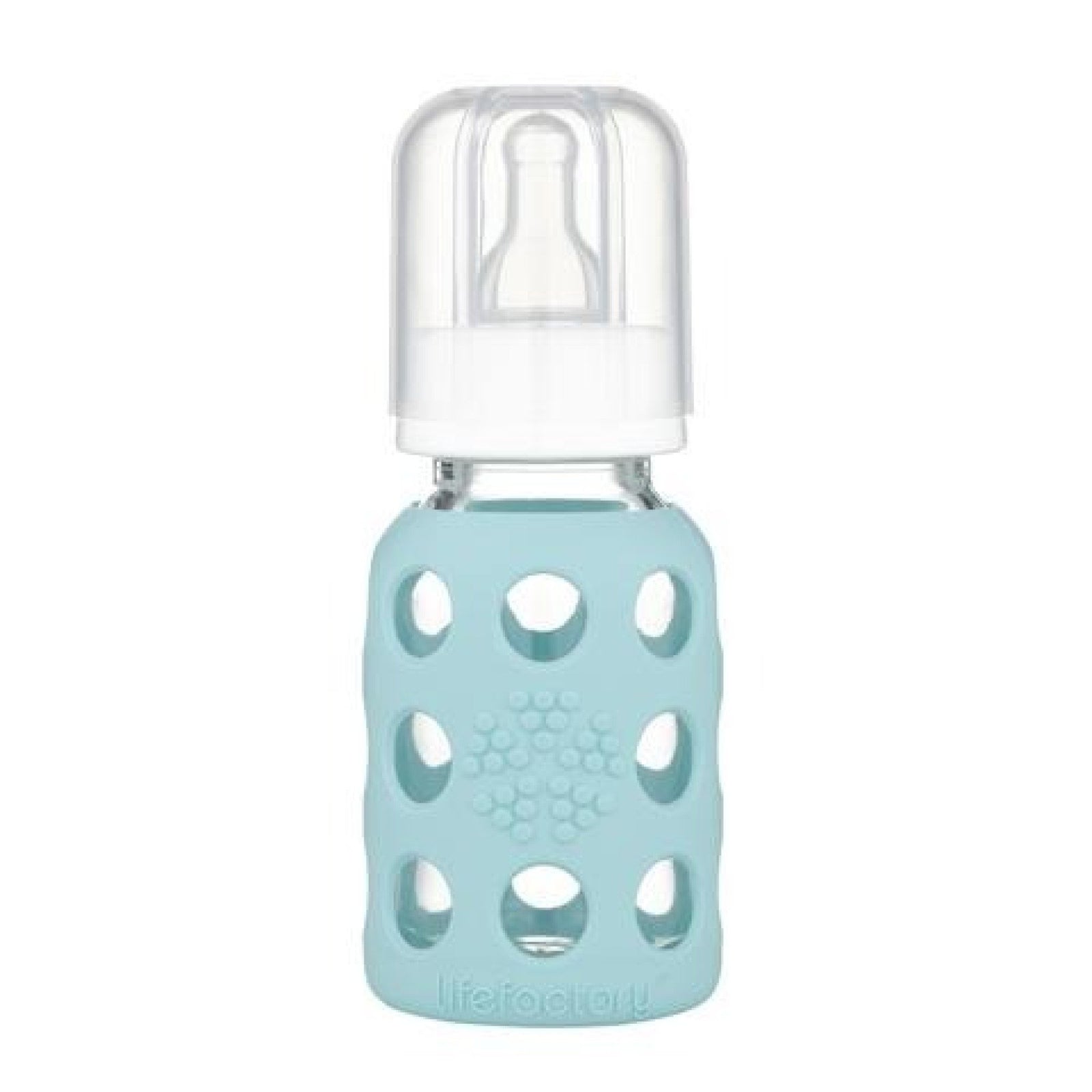 Lifefactory Glass Baby Bottle with Silicone Sleeve Mint 4 oz Bottle