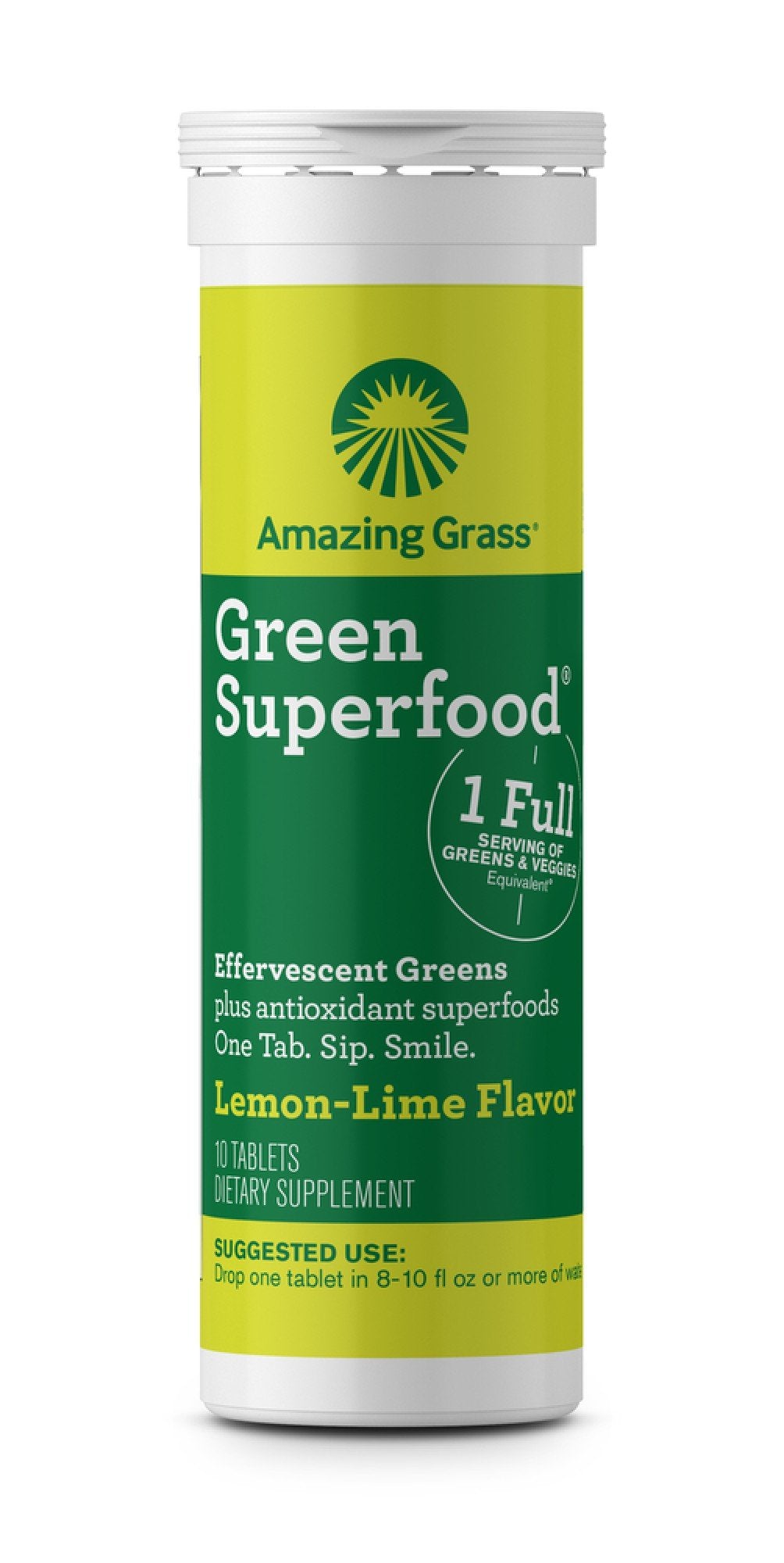 Amazing Grass Green Superfood Effervescent Lemon Lime 10 Tablets