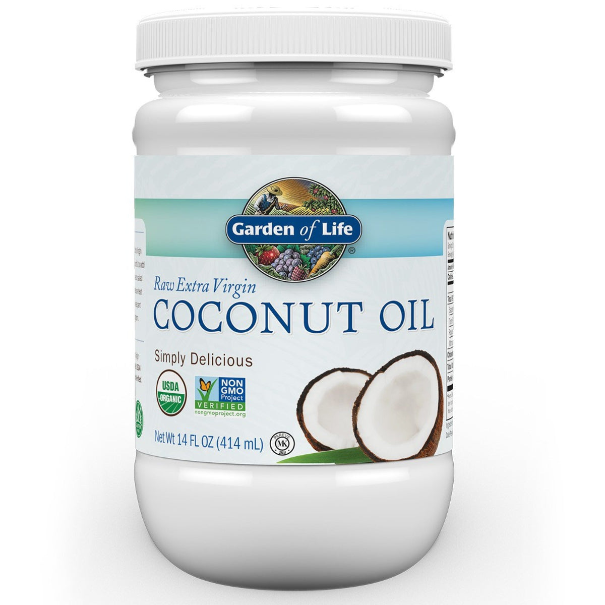 Garden of Life Raw Organic Extra Virgin Coconut Oil 14 oz Plastic Jar