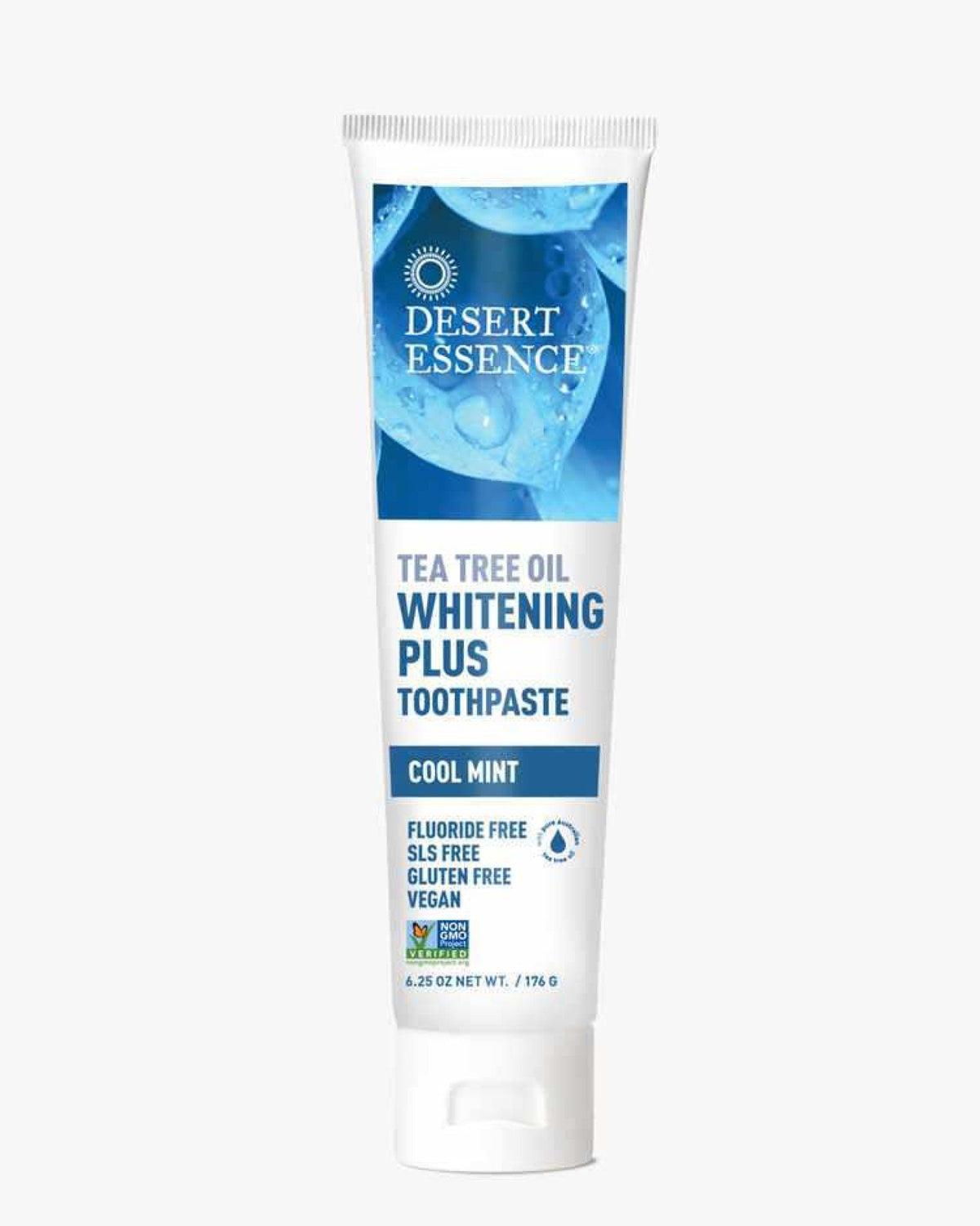 Desert Essence Toothpaste Whitening Plus Natural Tea Tree Oil Cool Mint 6.25 oz Paste