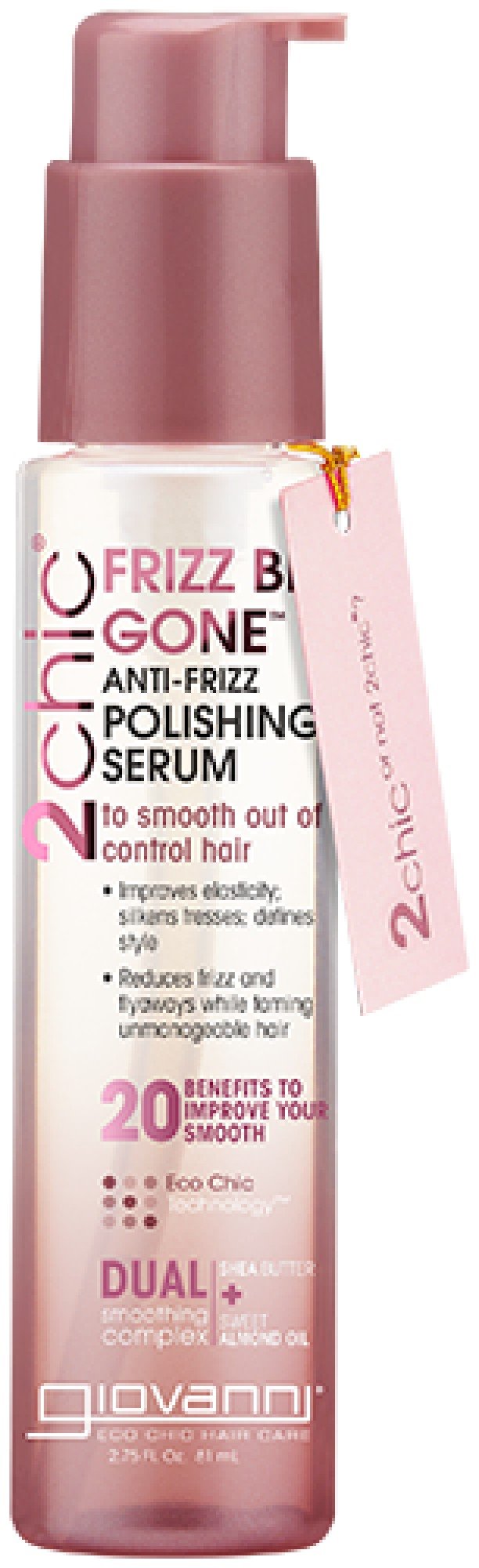 Giovanni 2chic Frizz Be Gone Shea Butter &amp; Sweet Almond Oil Anti Frizz Polishing Serum 2.75 oz Liquid