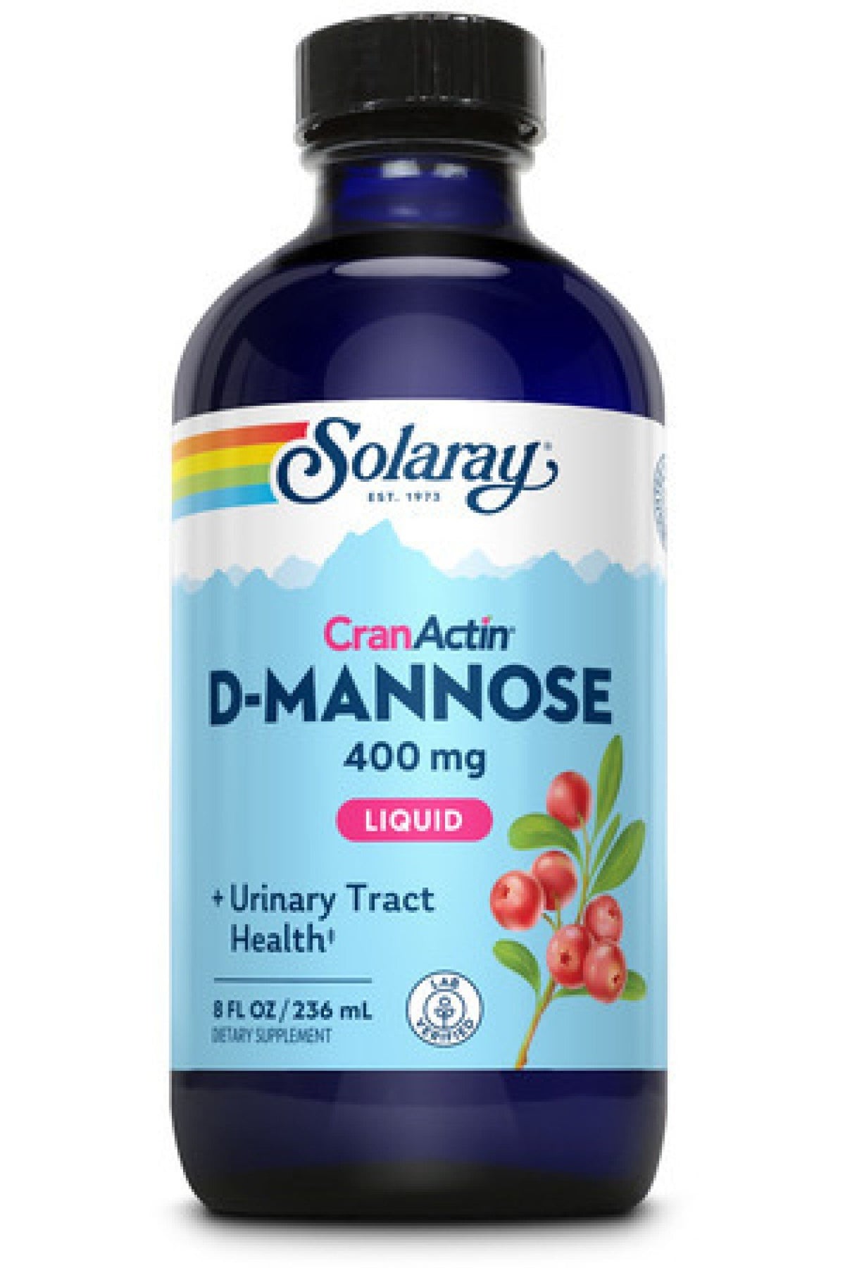 Solaray D-Mannose w/CranActin Cranberry Extract Unflavored 8 oz Liquid