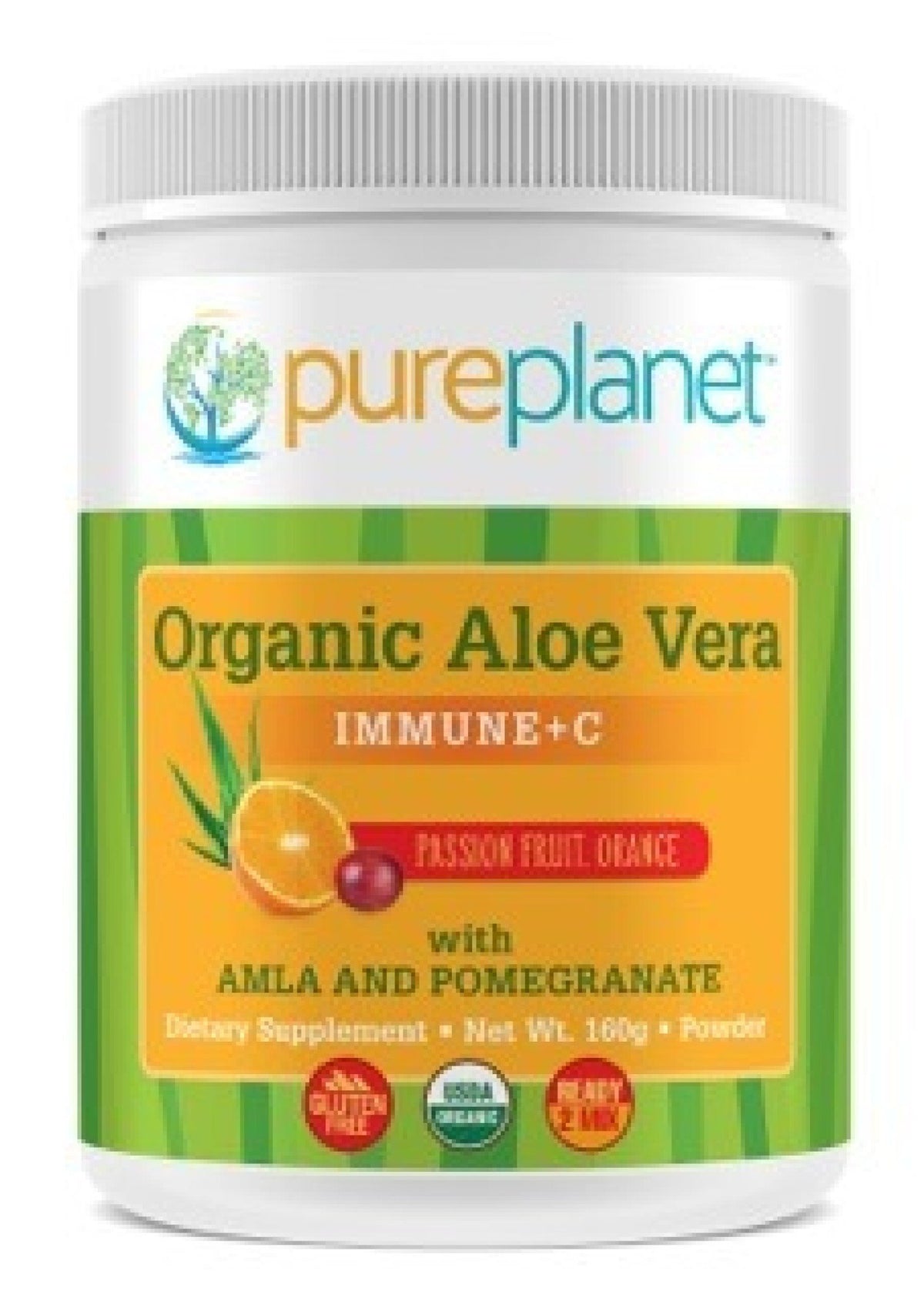 Pure Planet Products Organic Aloe Vera Immune + C-20 Servings 160 g Powder