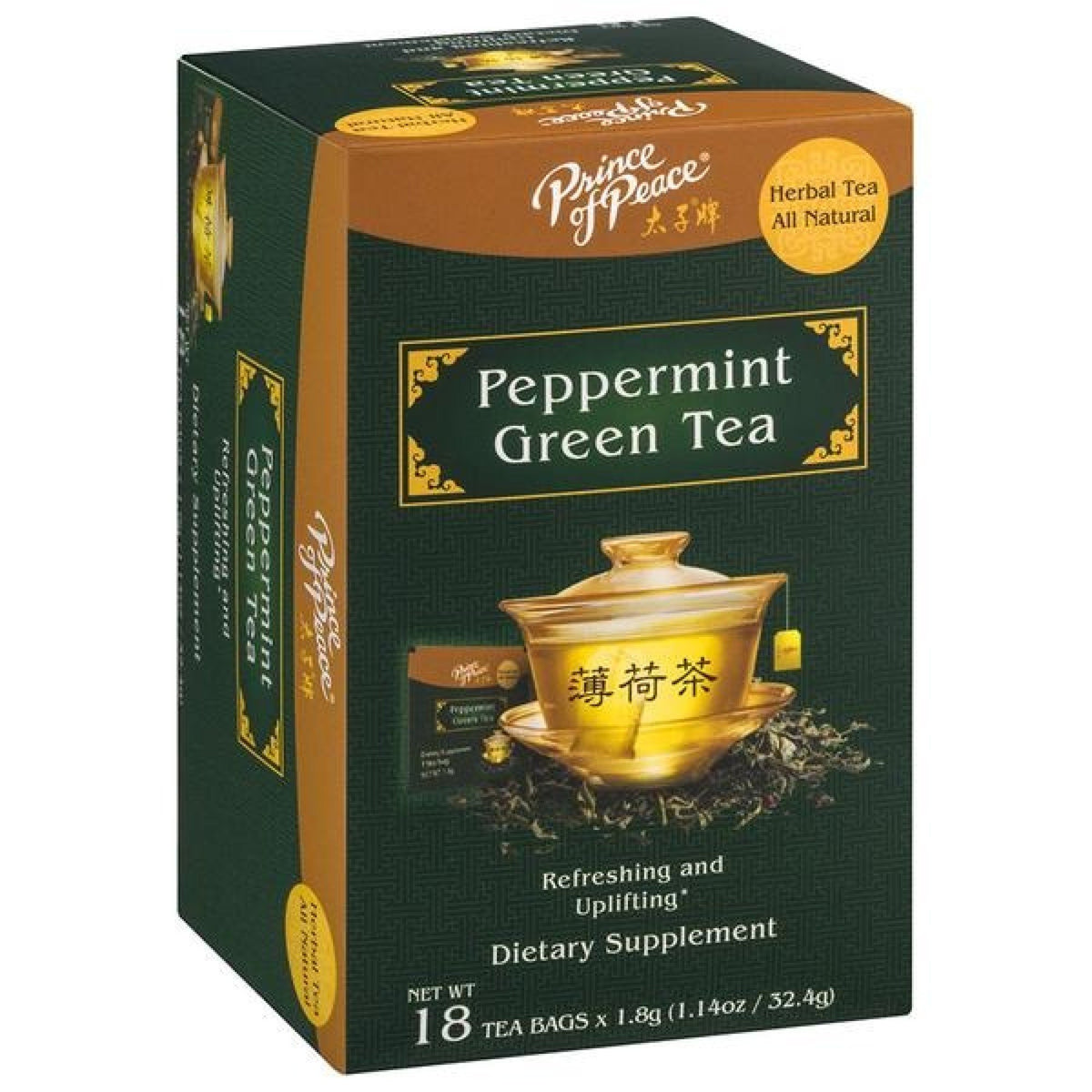 Prince Of Peace Peppermint Green Tea 18 Bags Box