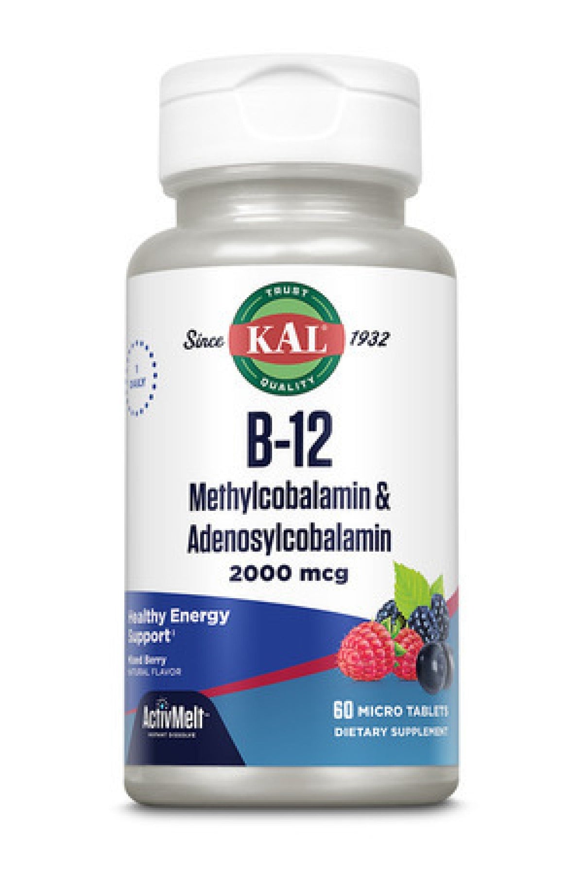 Kal B-12 Methylcobalamin Adenosyl ActivMelt 60 Micro Tablets