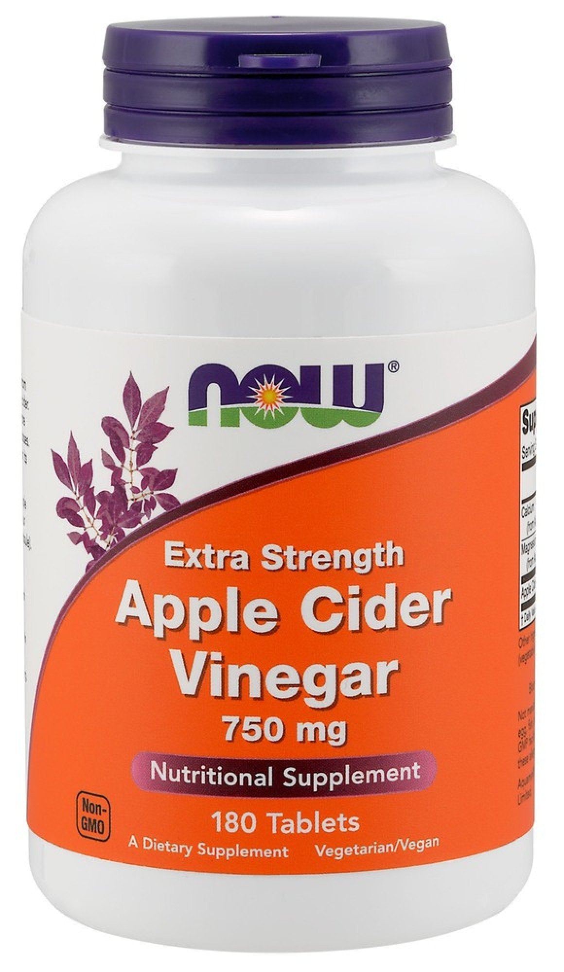 Now Foods Extra Strength Apple Cider Vinegar 750 mg 180 Tablet