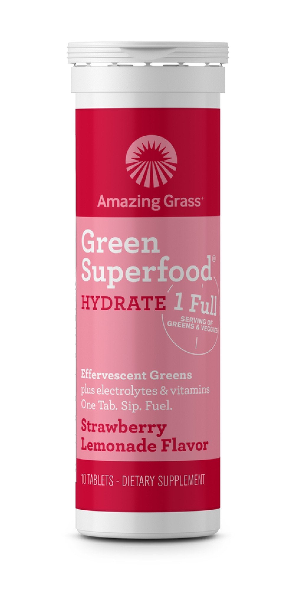 Amazing Grass Green Superfood Effervescent Strawberry Lemonade 10 Tablets