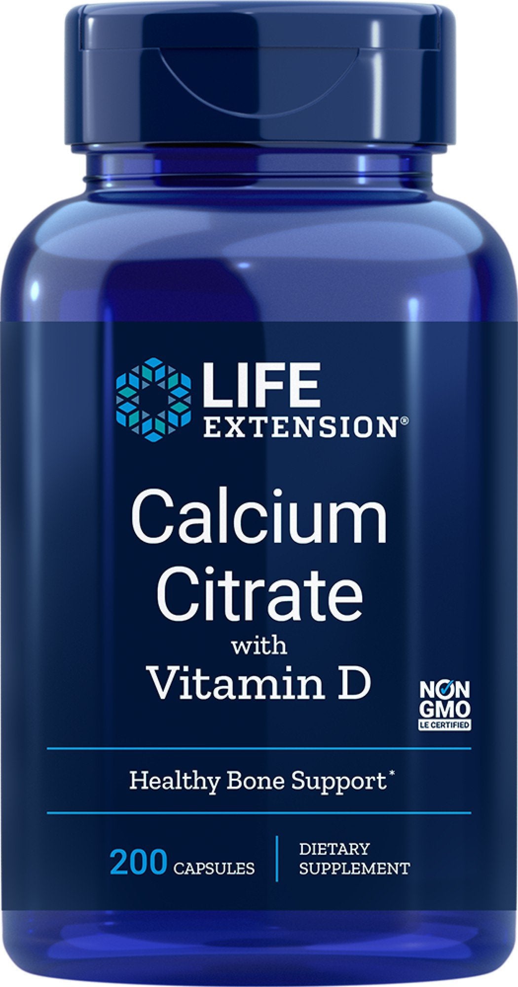 Life Extension Calcium Citrate w Vitamin D 200 VegCap