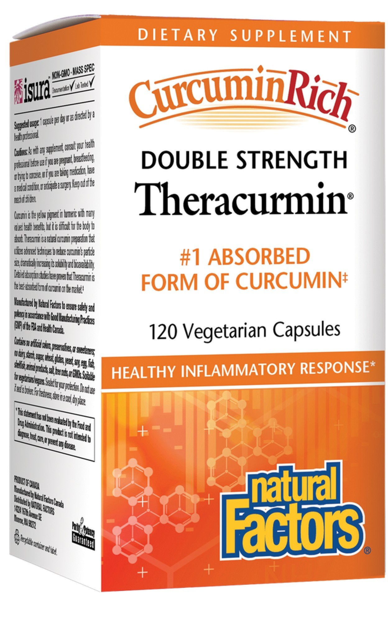 Natural Factors CurcuminRich Double Strength Theracurmin 120 VegCap