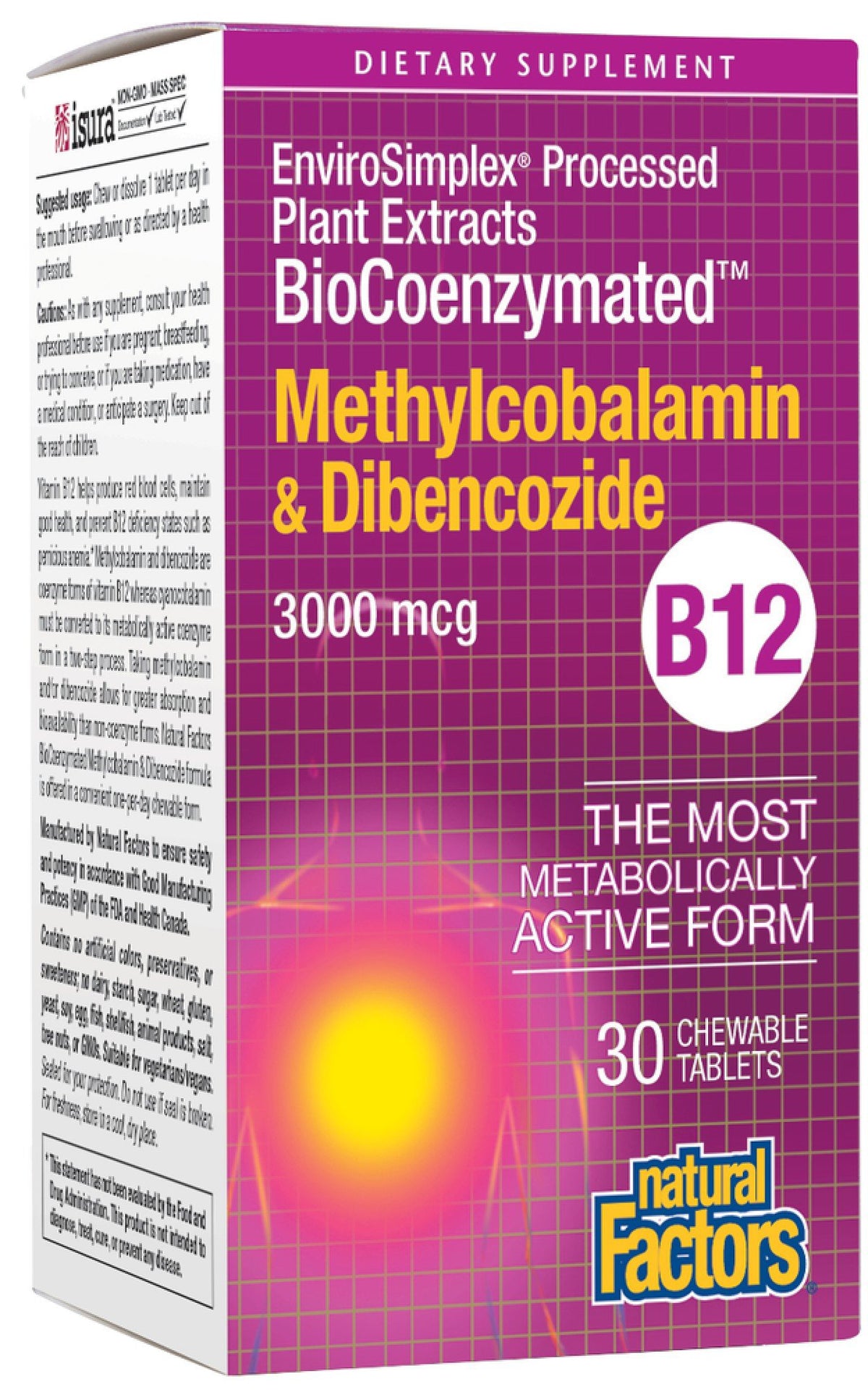 Natural Factors BioCoenzymated Methylcobalamin &amp; Dibencozide 3,000 mcg 30 Tablet