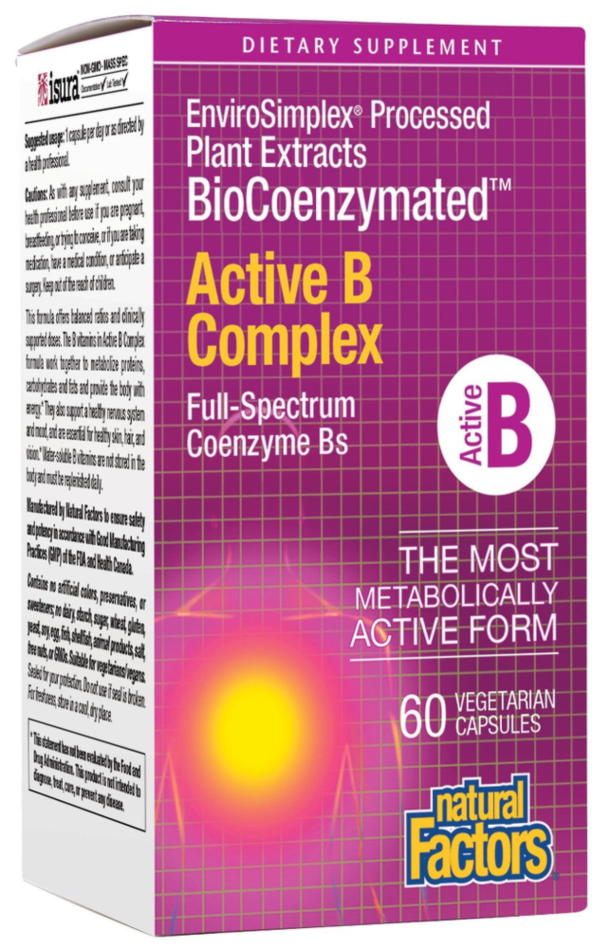 Natural Factors BioCoenzymated Active B Complex 60 VegCap