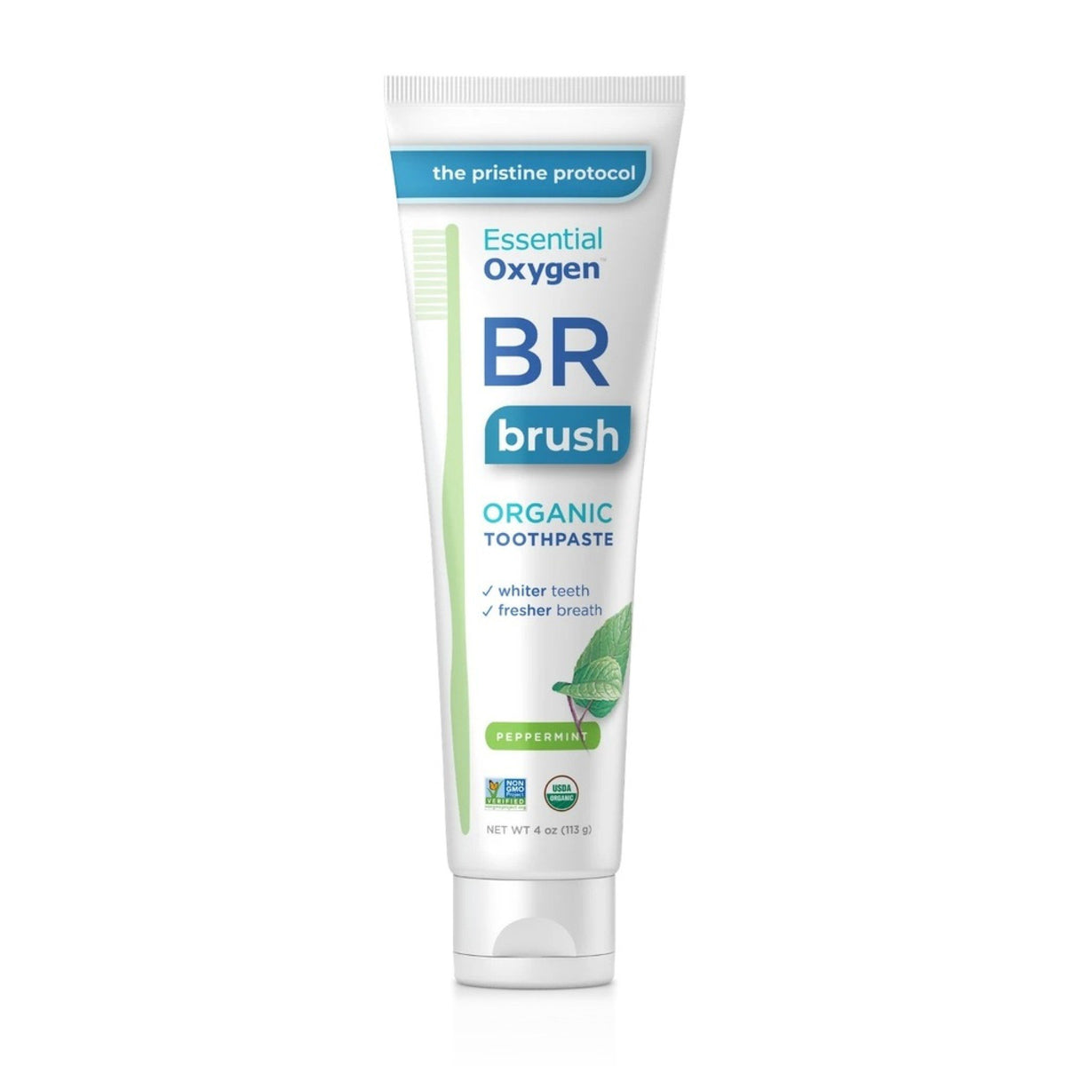 Essential Oxygen BR Organic Mint Toothpaste 4 oz Paste