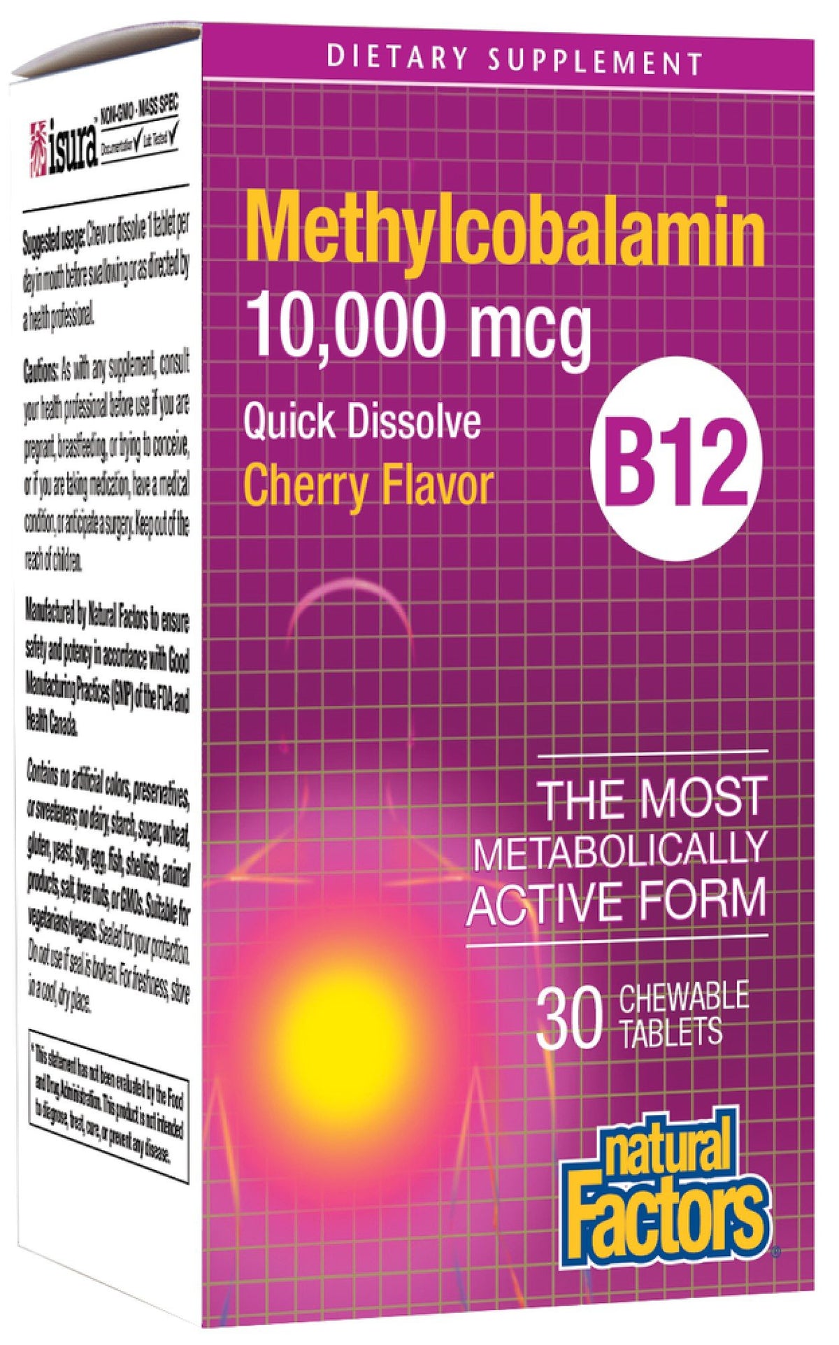 Natural Factors B12 Methylcobalamin 10,000 mcg 30 Chewable