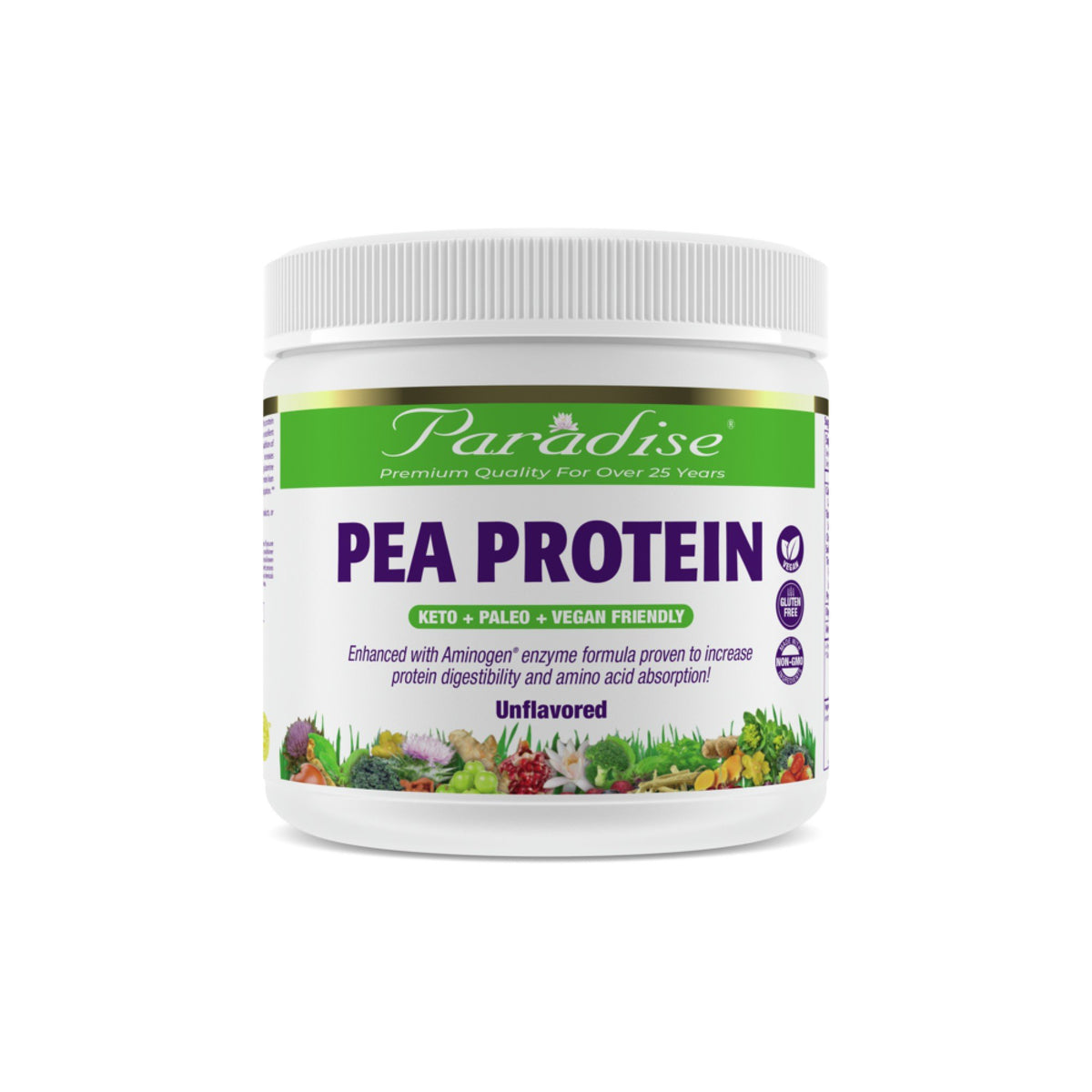 Paradise Herbs Organic Pea Protein Unflavored 16 oz Powder