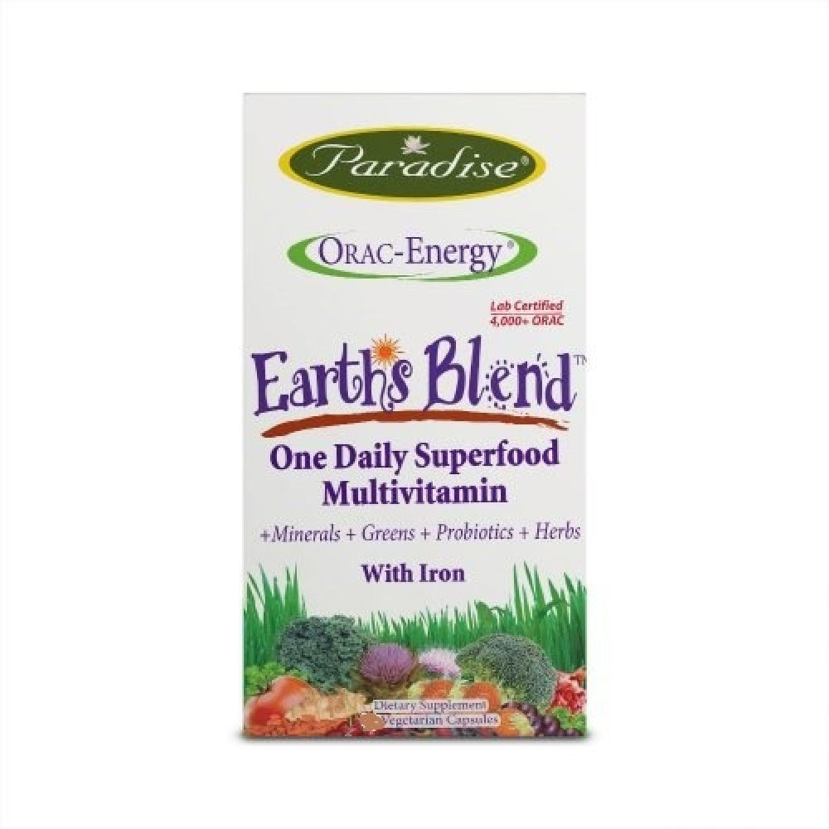 Paradise Herbs Earth&#39;s Blend Multi w/ Iron 30 VegCap