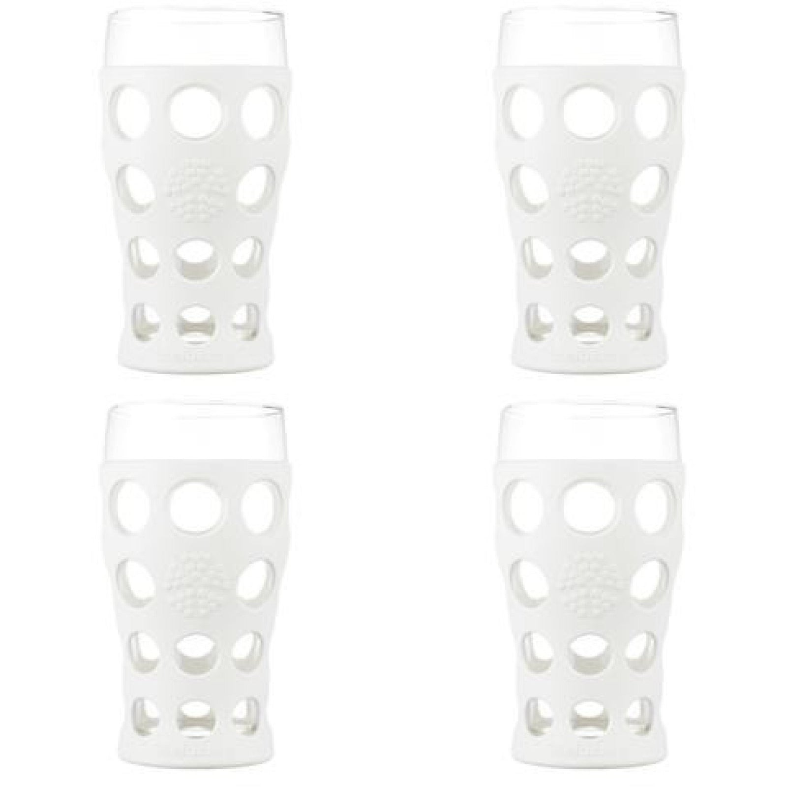 Lifefactory Beverage Glass 20 oz Optic White 4 pk Container