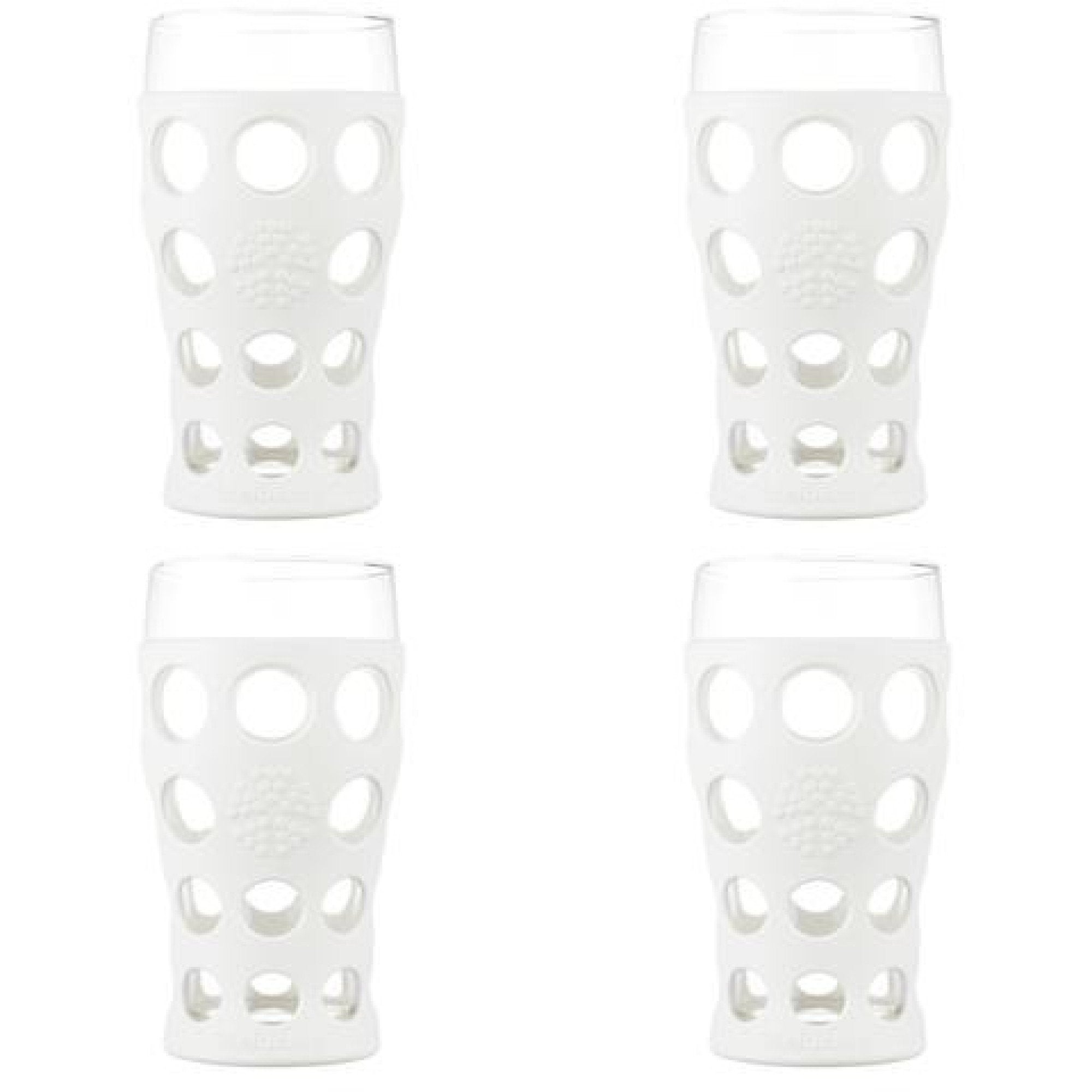 Lifefactory Beverage Glass 20 oz Optic White 4 pk Container