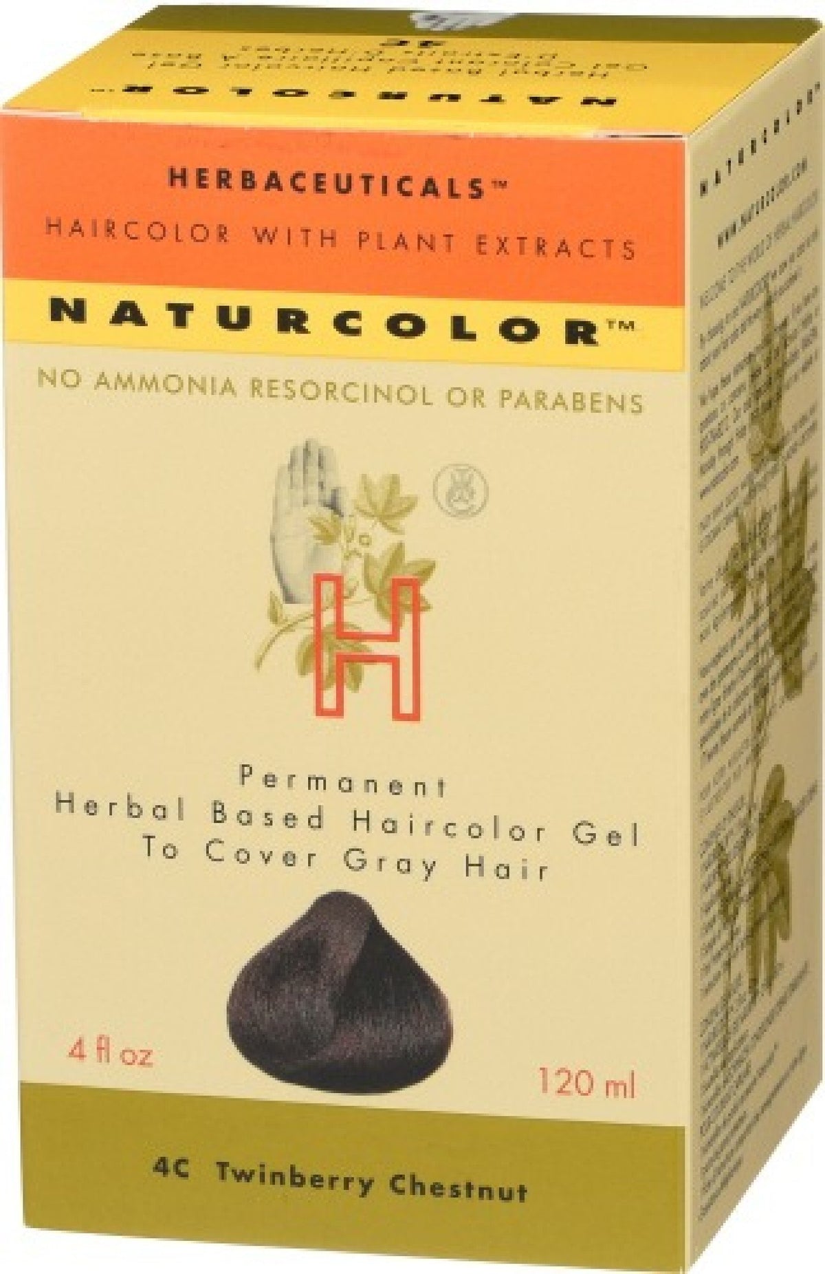 Naturcolor 4C Twinberry Chestnut Hair Dye 4 fl oz Box