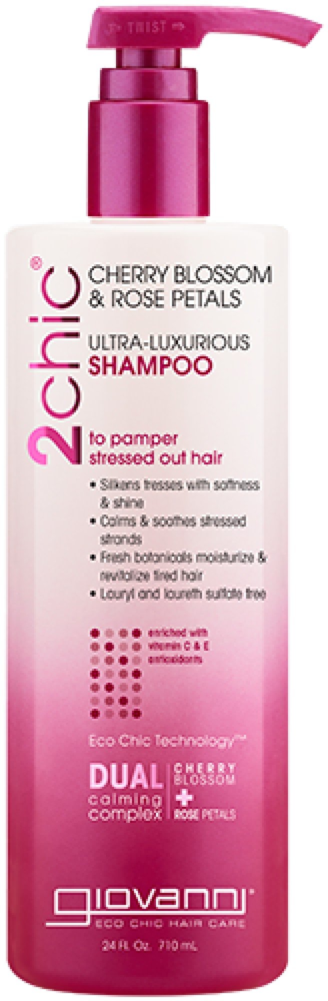 Giovanni 2chic Ultra-Luxurious Shampoo with Cherry Blossom & Rose Petals 24 oz Liquid