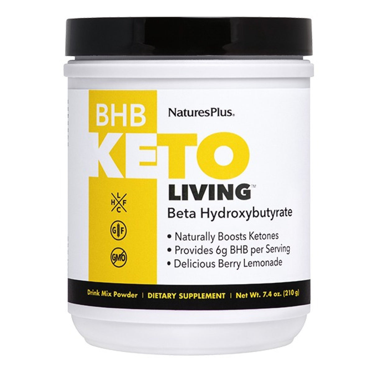 Nature&#39;s Plus KetoLiving BHB Berry Lemonade Drink Mix 7.4 oz Powder