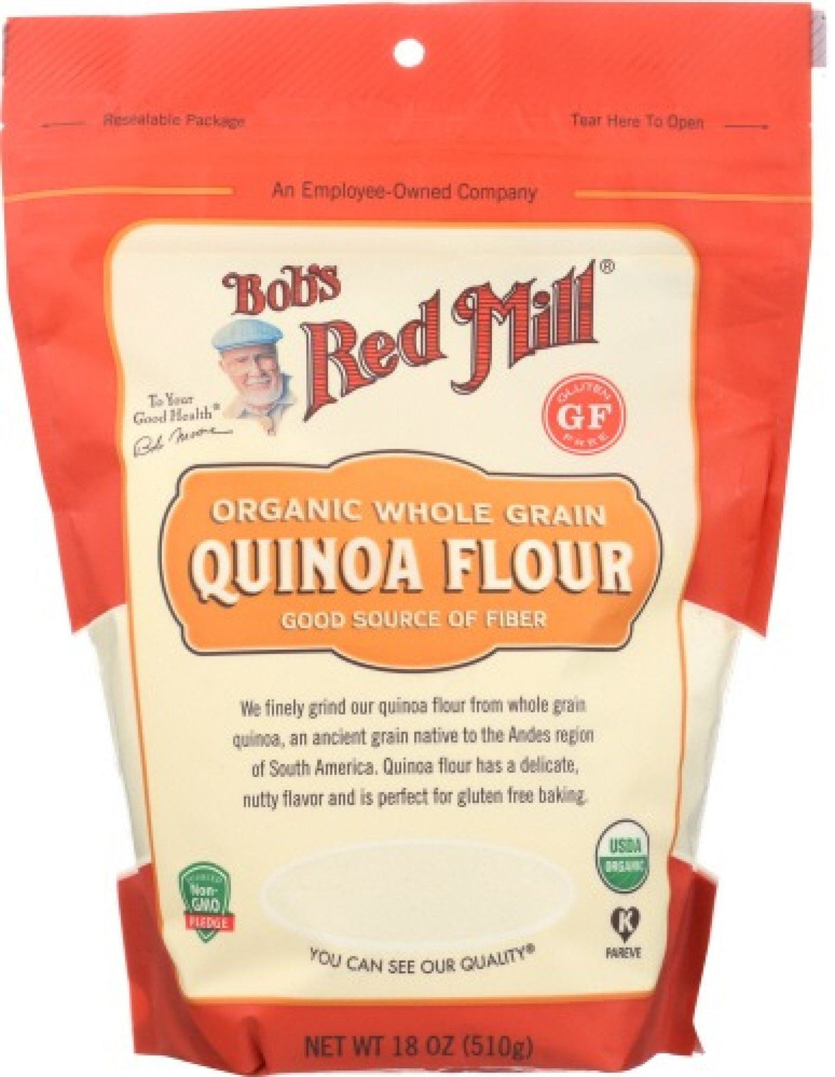 Bobs Red Mill Organic Quinoa Flour 16 oz Bag