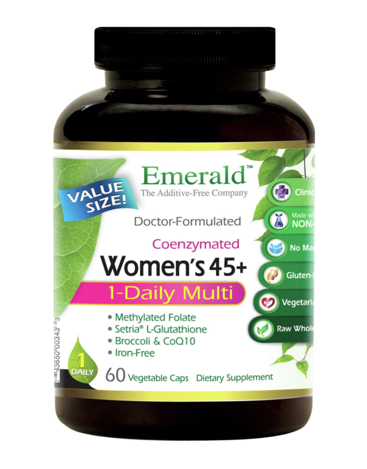 Emerald Labs 1-Daily Women&#39;s 45+ Multi Vit-A-Min 60 VegCap