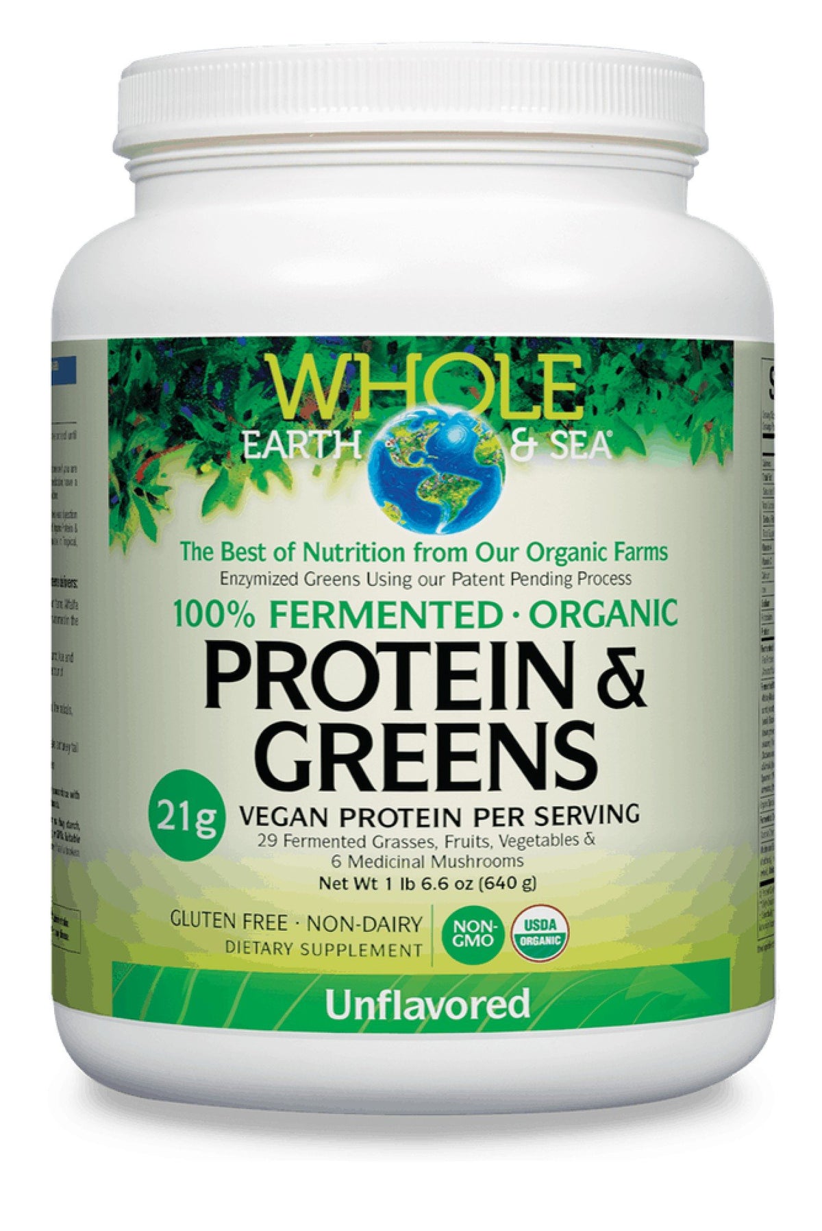Natural Factors Whole Earth &amp; Sea Organic Protein &amp; Greens - Unflavored 1.41 lb Powder