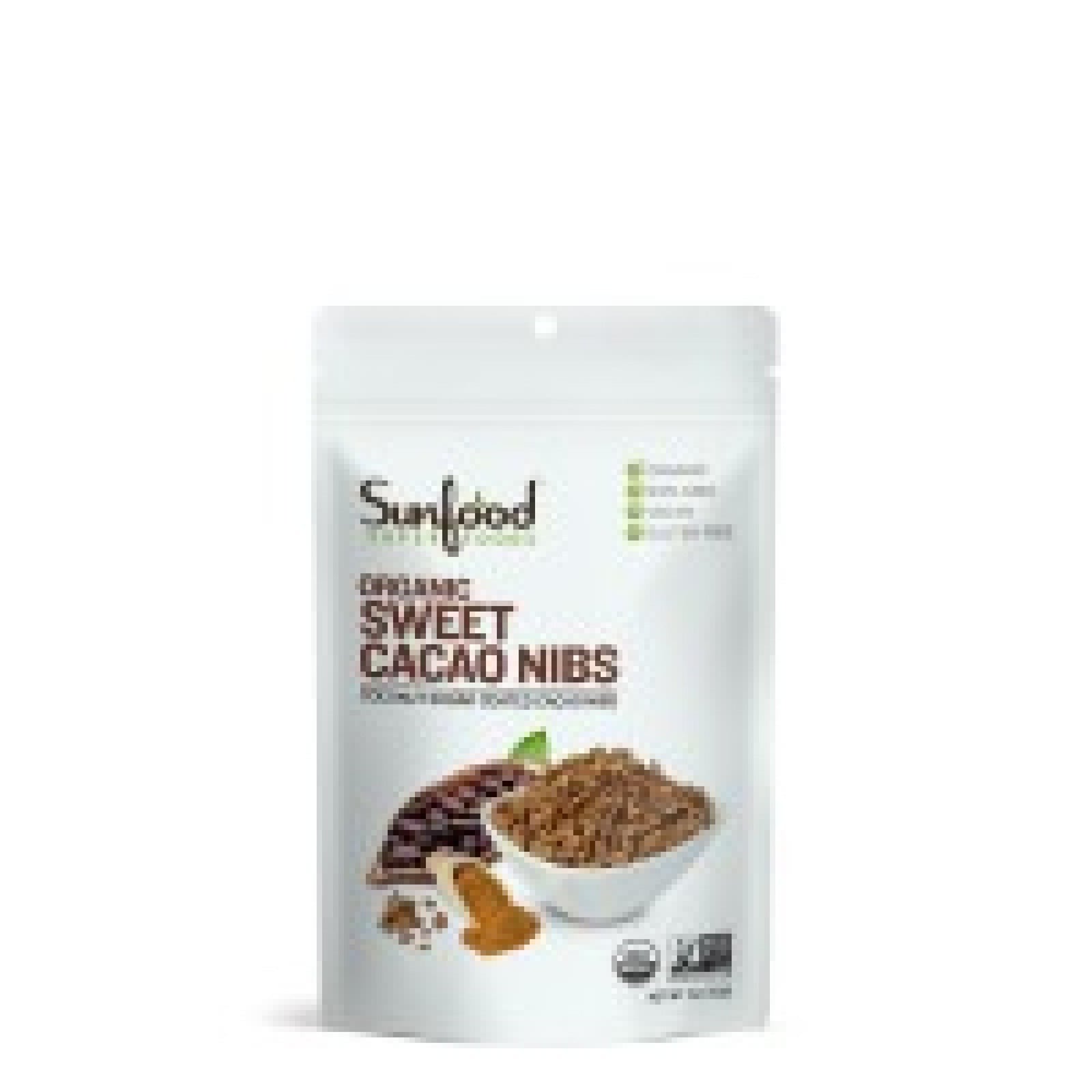 Sunfood Organic Sweet Cacao Nibs 4 oz Bag