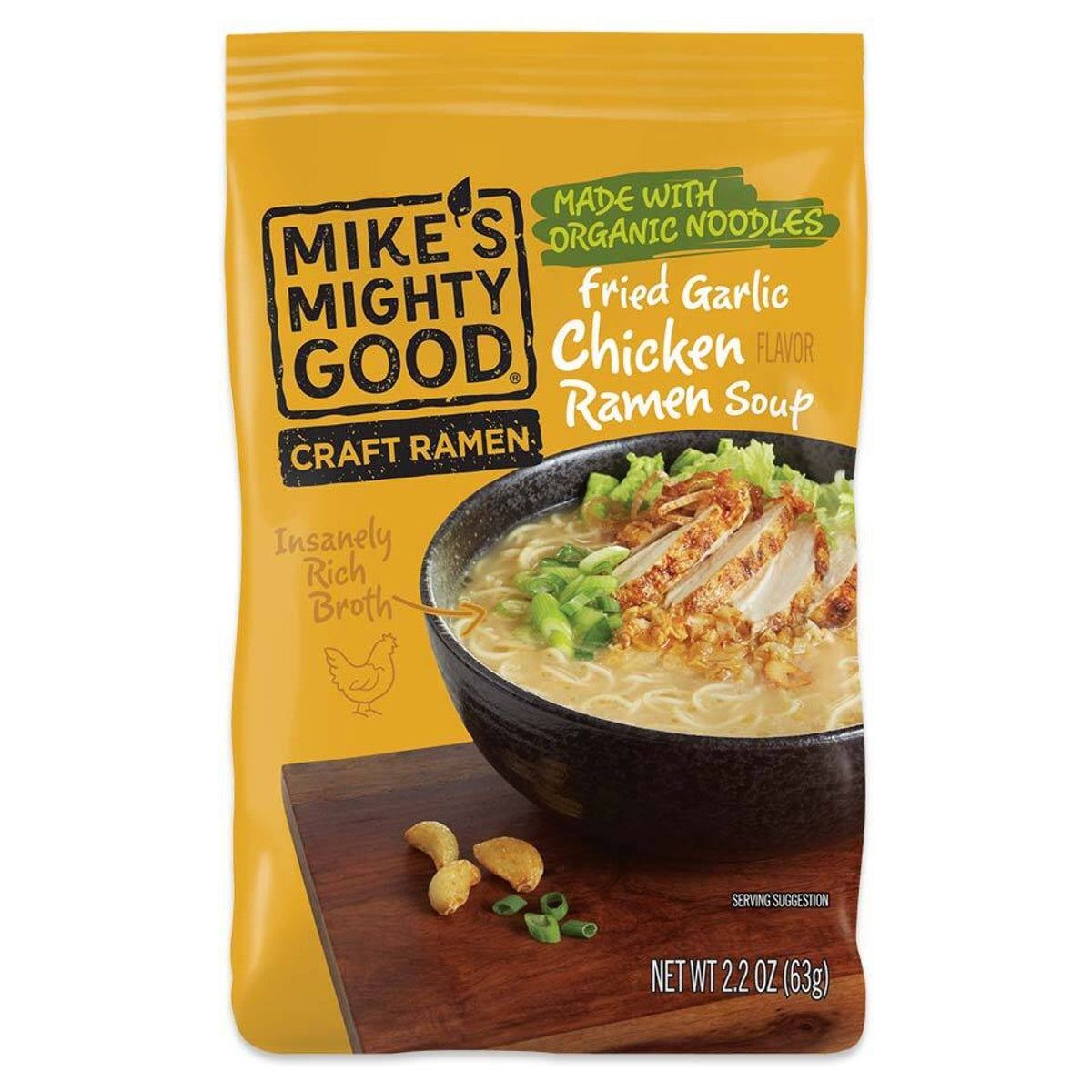 Mikes Mighty Good Craft Ramen Soup Ramen Fried Garlic Chicken 2.2 oz Pillow Pack