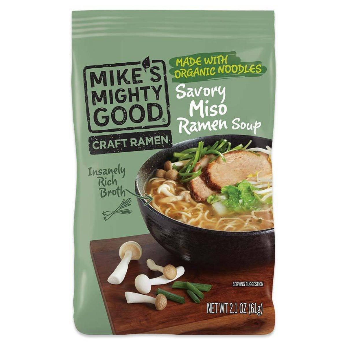 Mikes Mighty Good Craft Ramen Soup Miso Savory 2.1 oz Pillow Pack