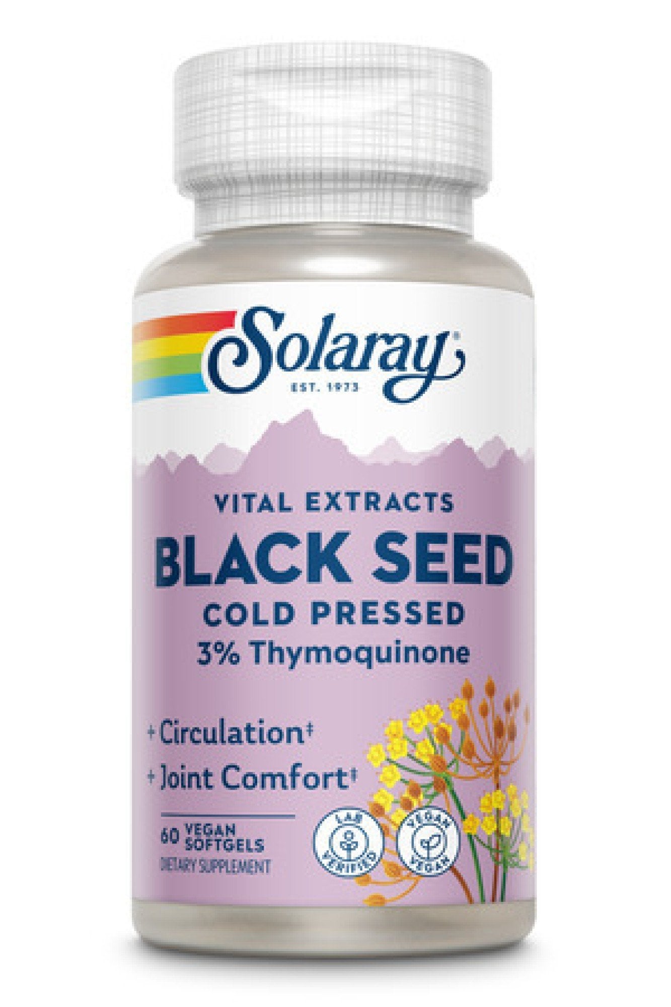 Solaray Black Seed 3% Thymoquinone 60 Vegan Softgel