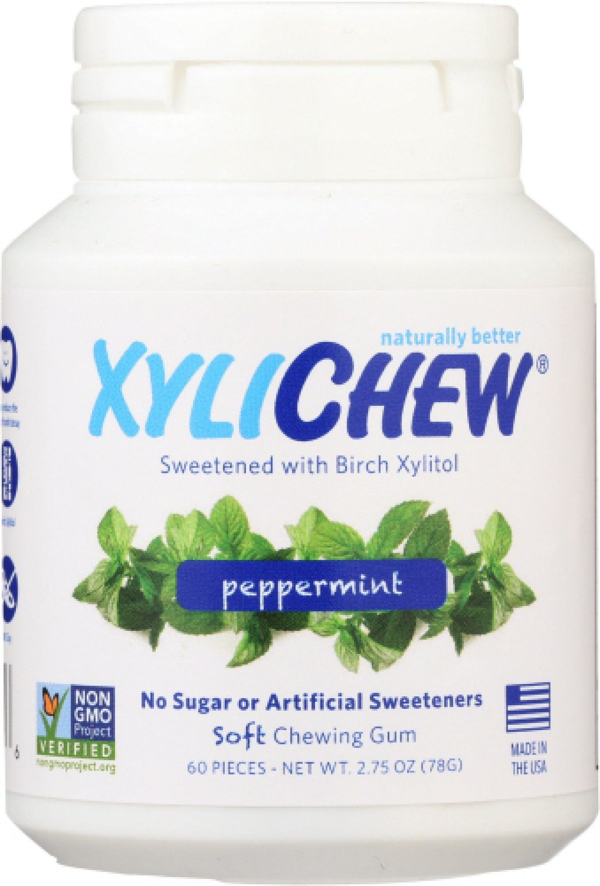 Xylichew Peppermint Gum 60 ct Bottle